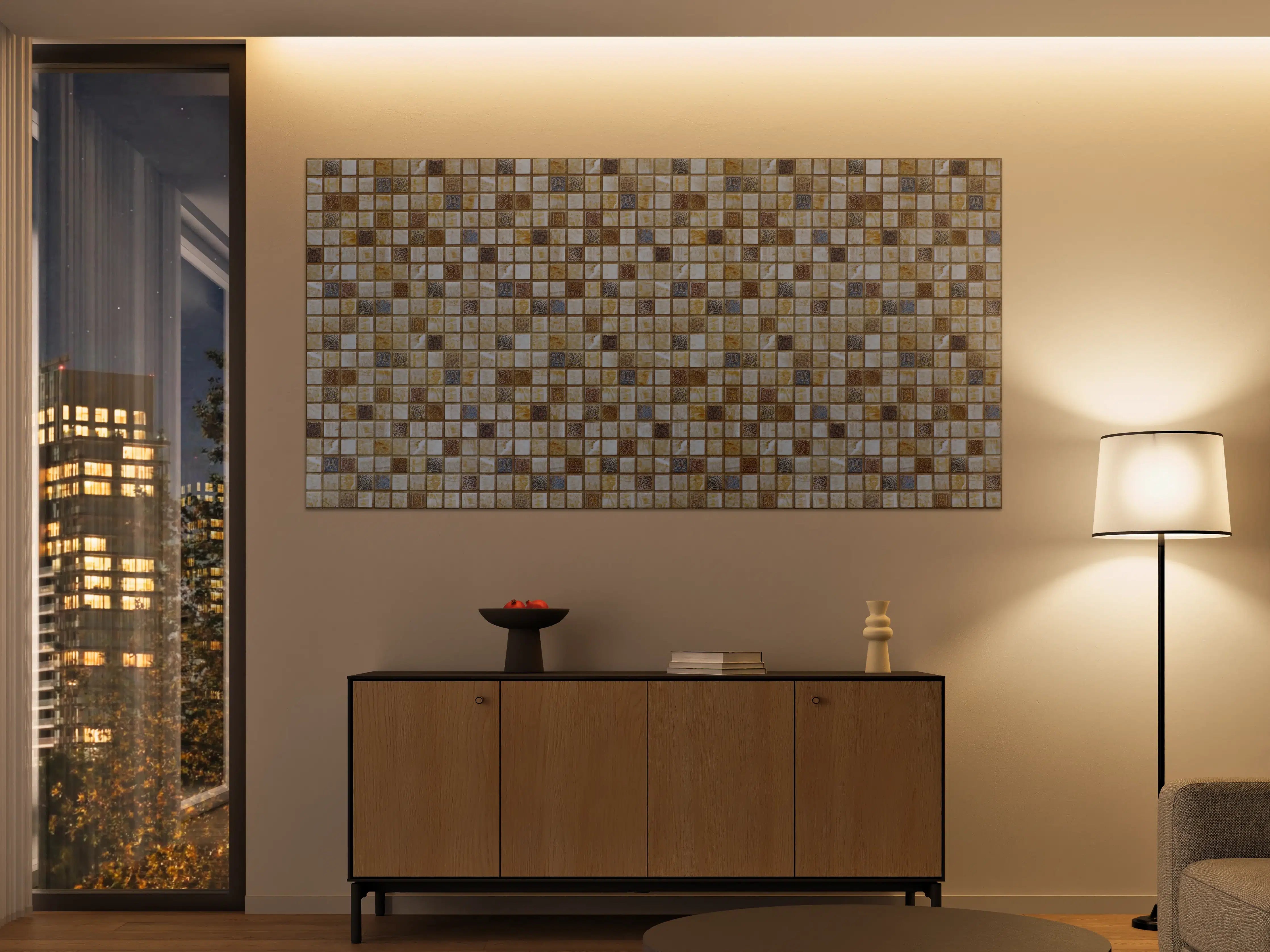 Große Wandbilder - Bunt Mosaik Fliesen Design