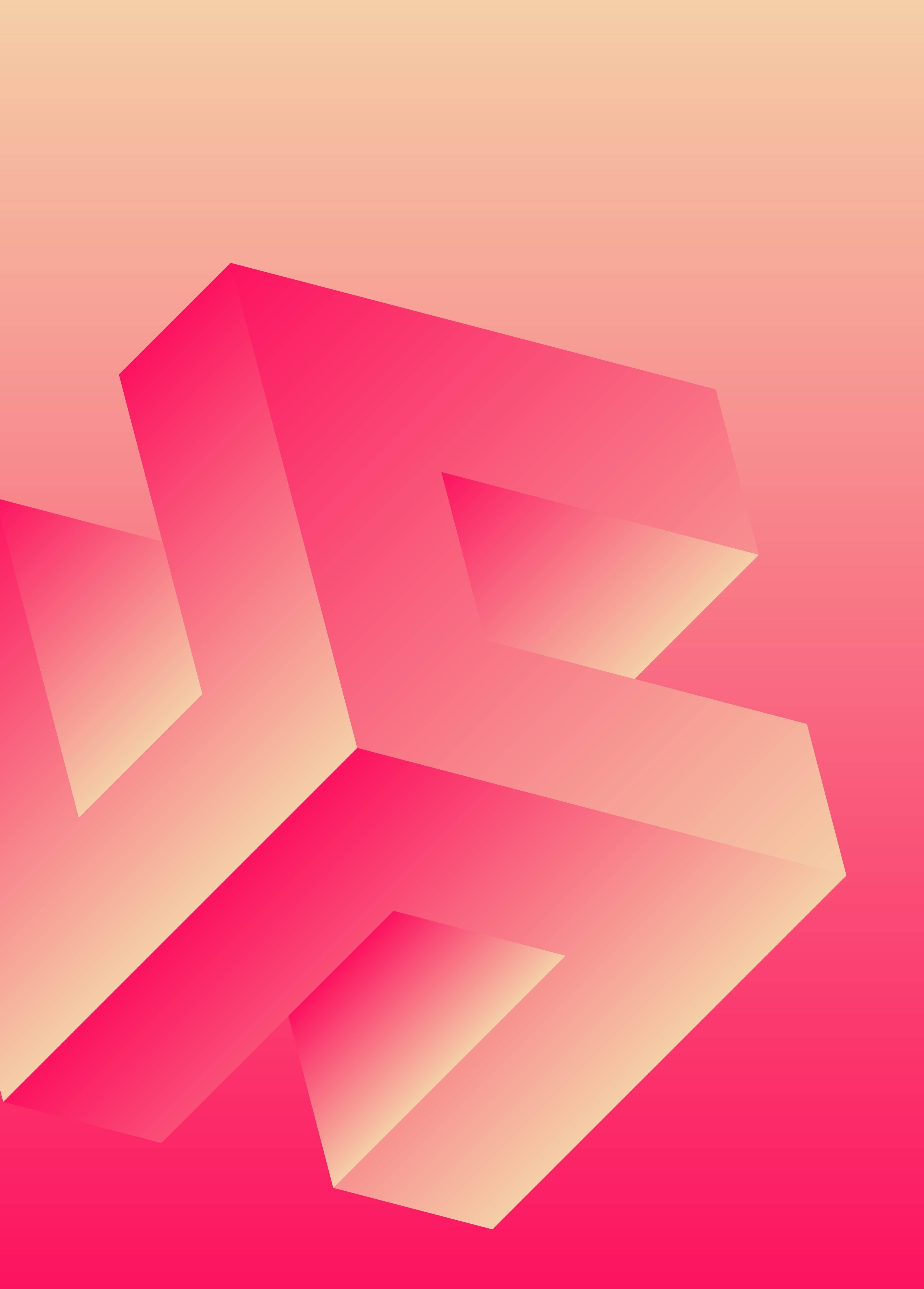 Große Wandbilder-Bunte 3D-Grafik in Pink und Beige