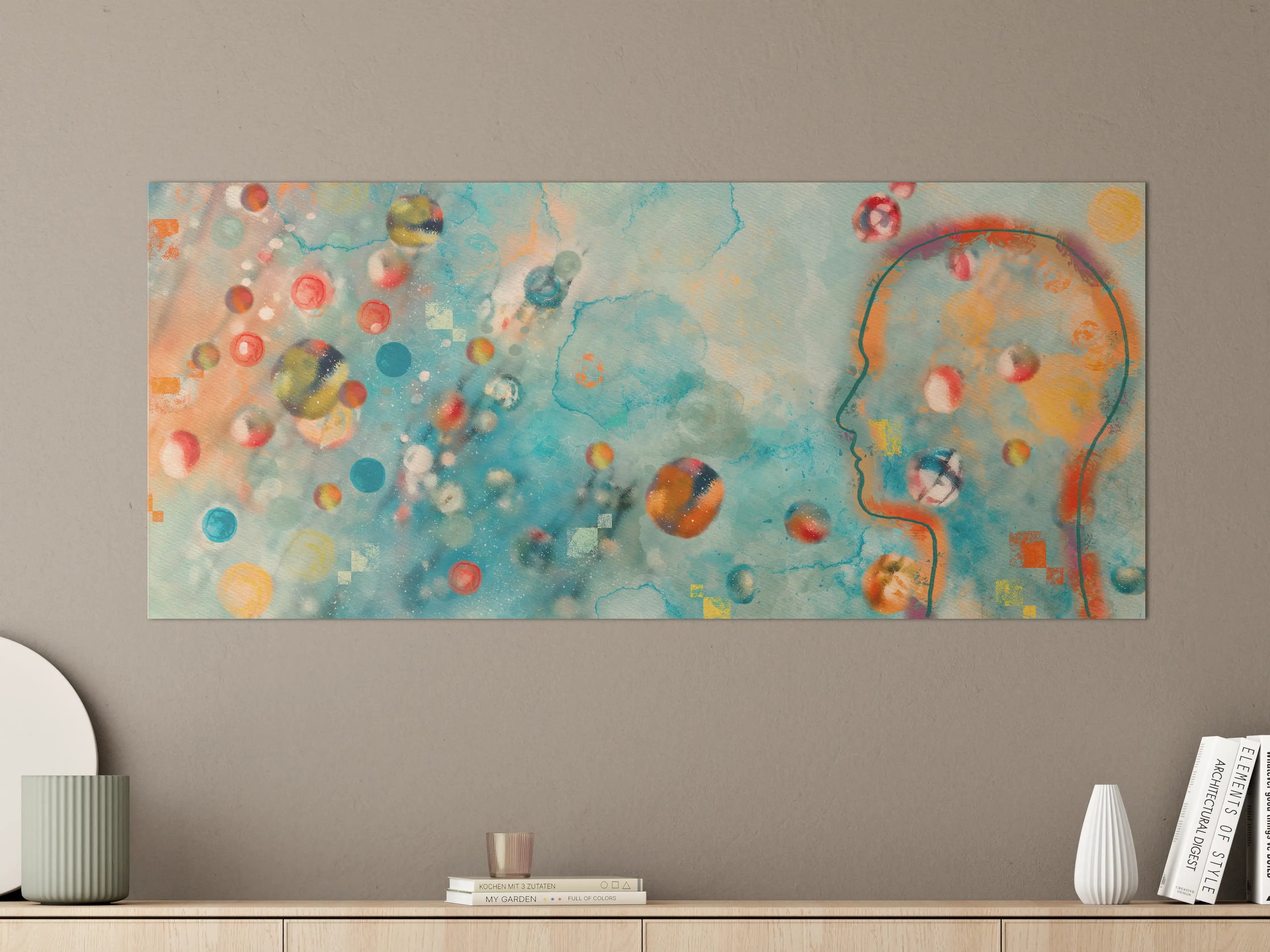 Große Wandbilder - Bunte Aquarellkonzept Kunst