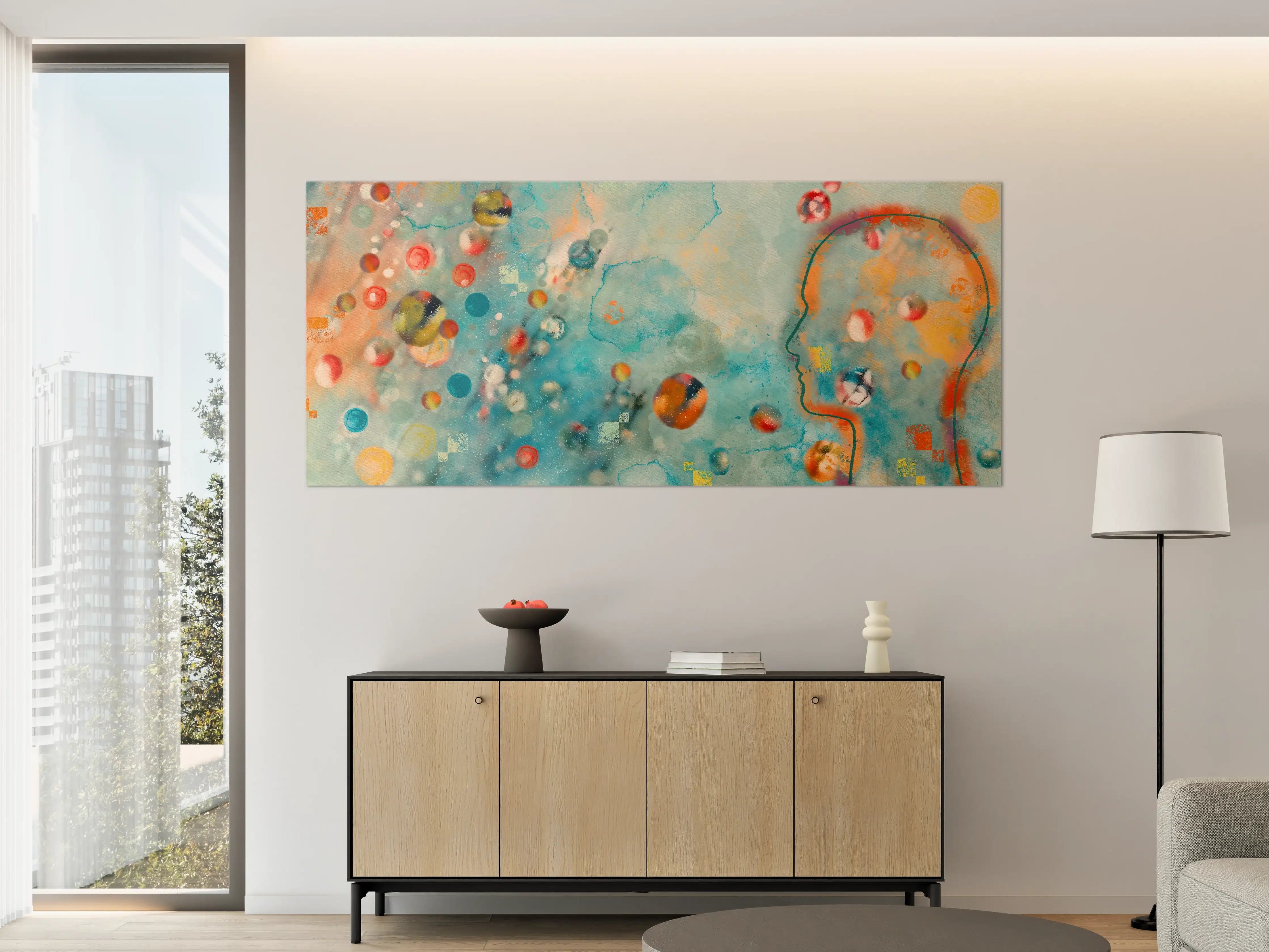 Große Wandbilder - Bunte Aquarellkonzept Kunst
