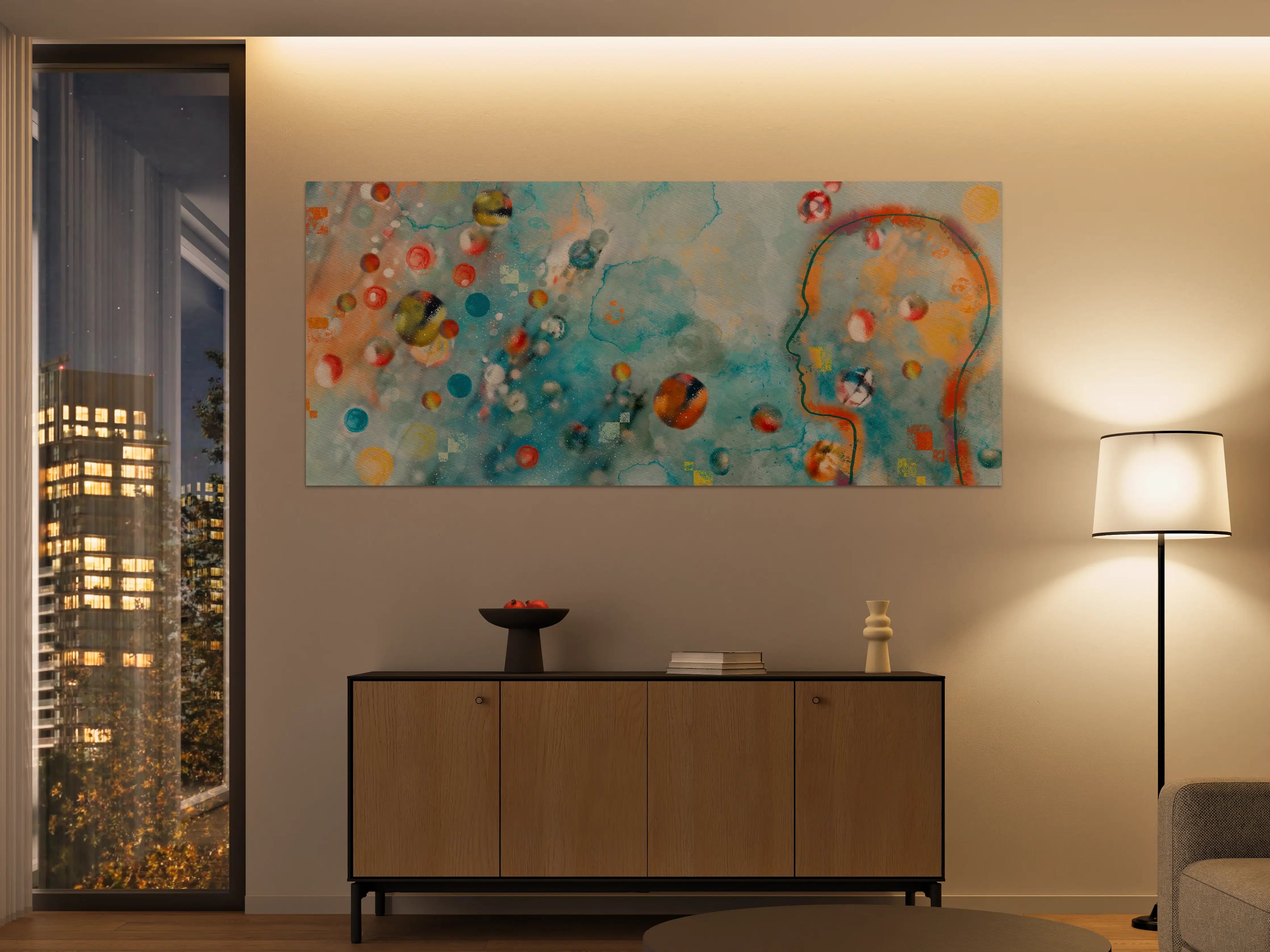 Große Wandbilder - Bunte Aquarellkonzept Kunst