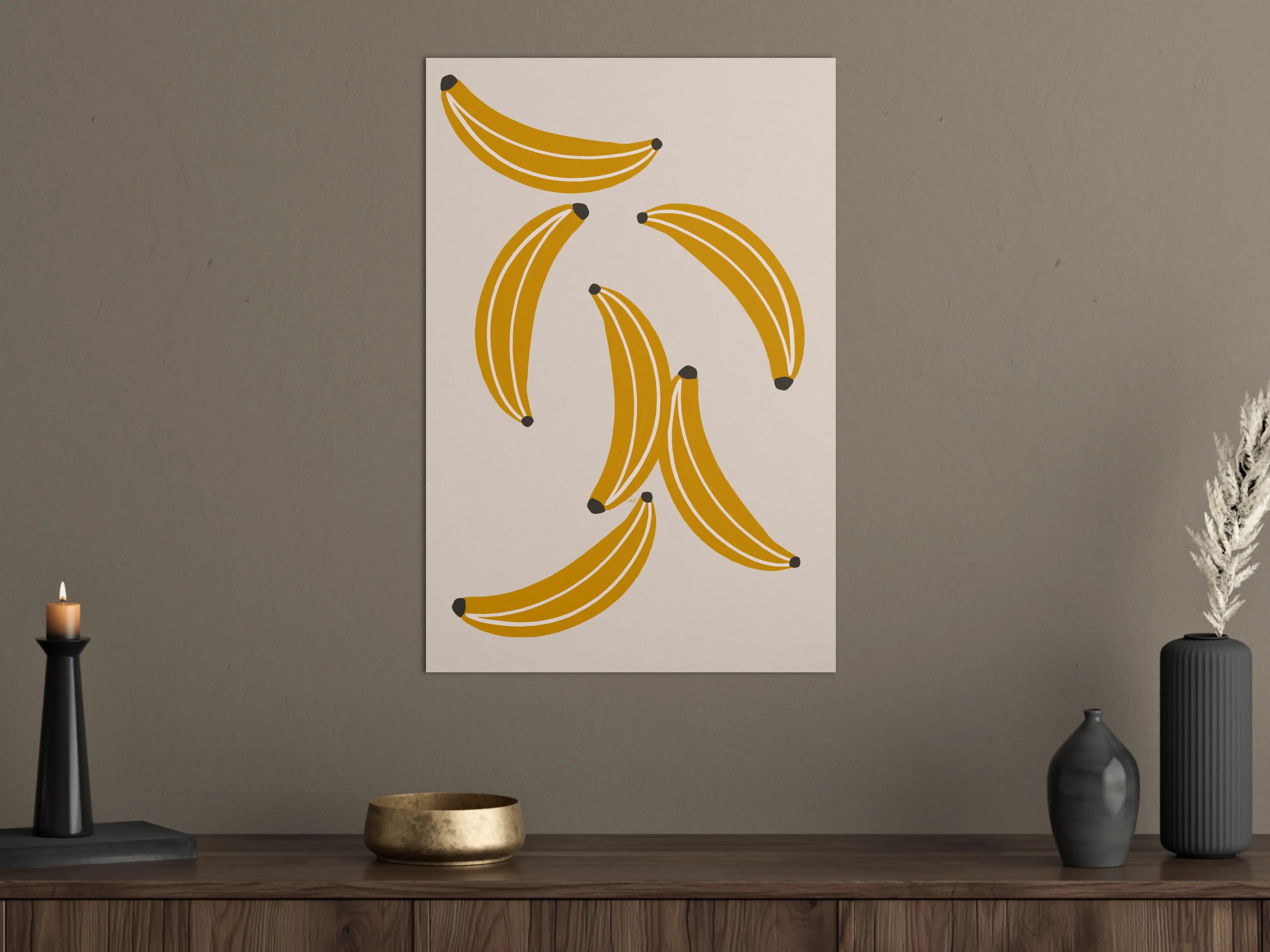 Große Wandbilder - Bunte Bananen auf hellem Hintergrund