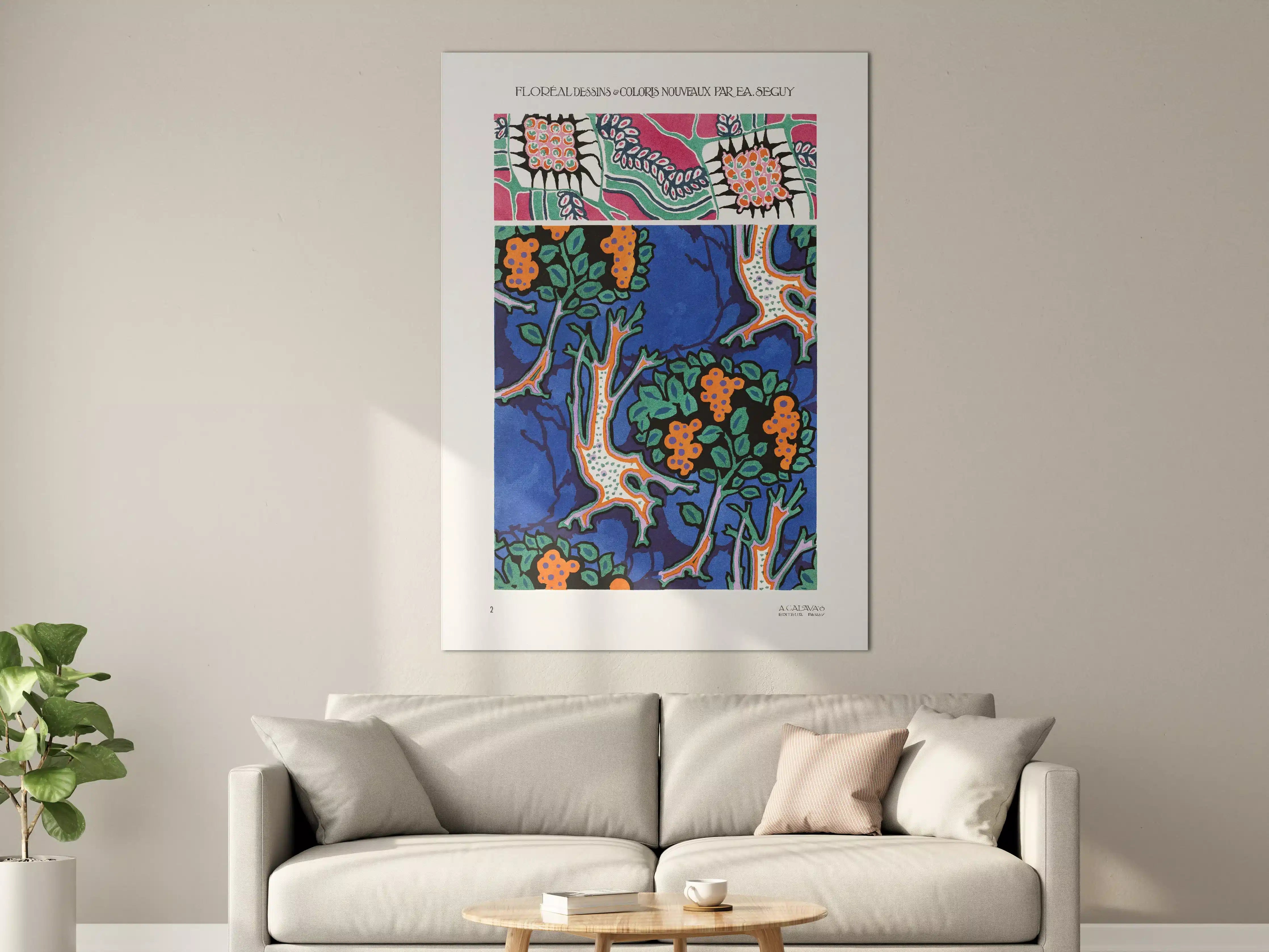 Große Wandbilder - Bunte Baum- und Blumenmuster in abstrakter Kunst