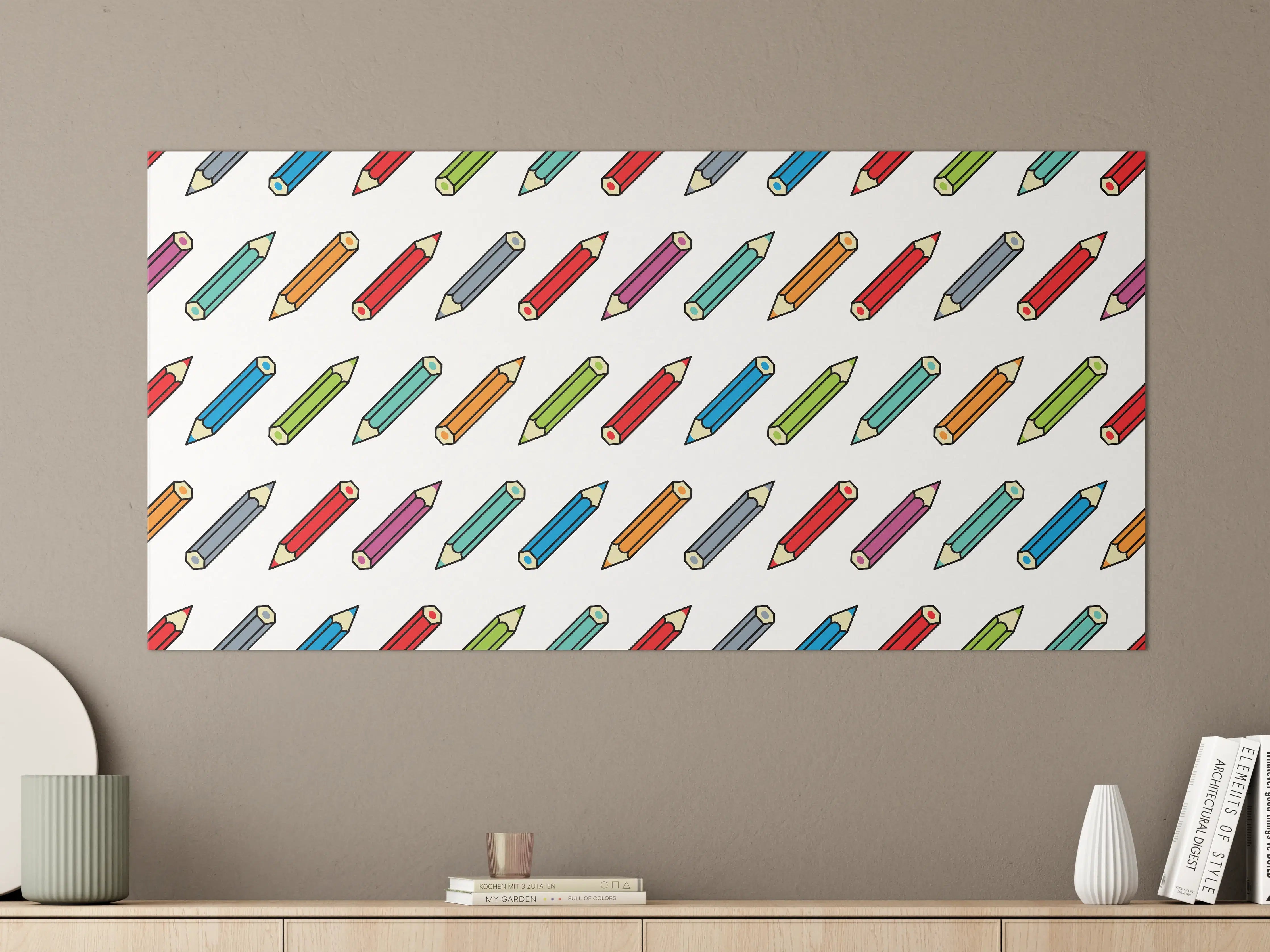 Große Wandbilder - Bunte Bleistift-Muster Illustration