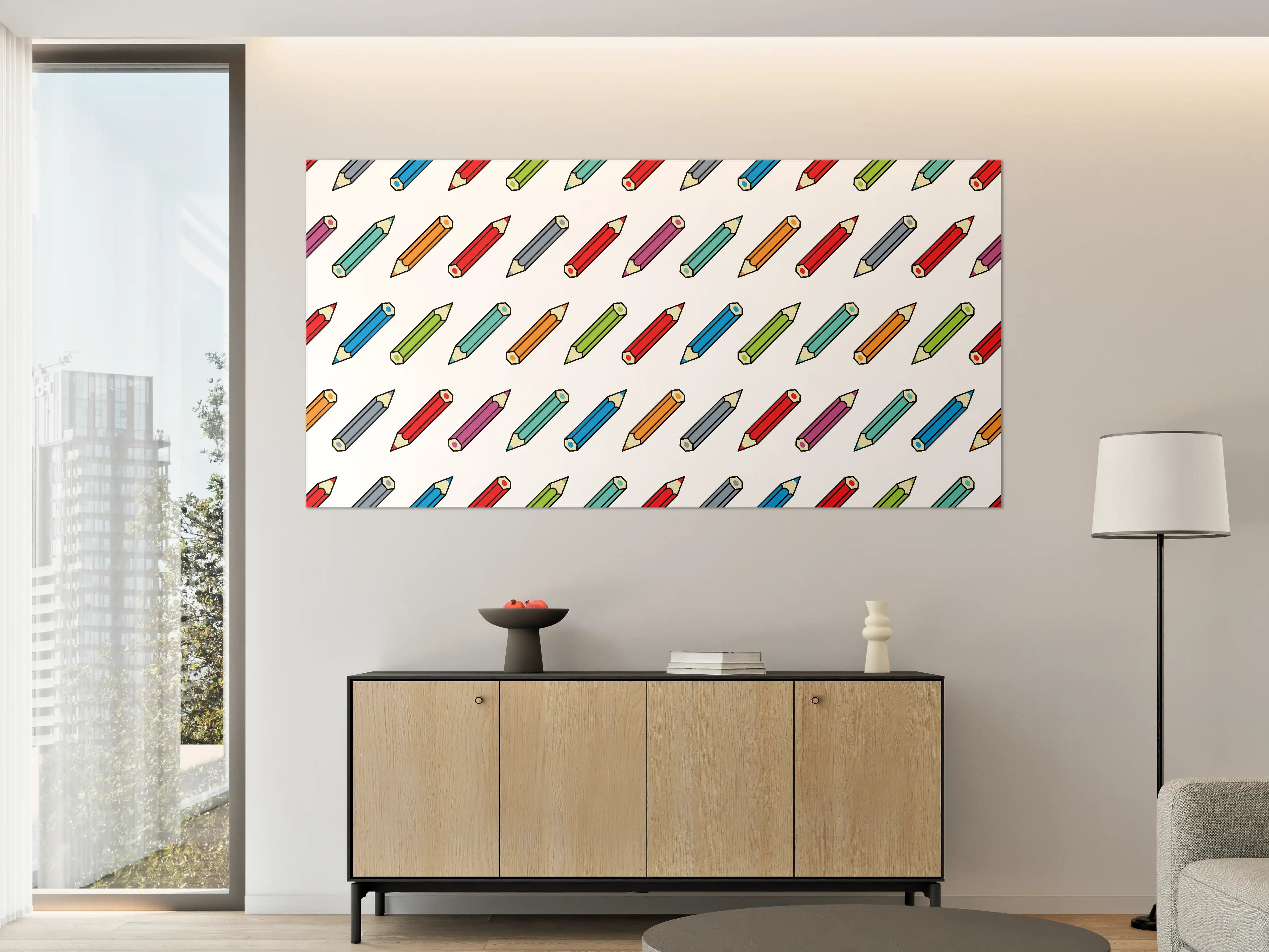 Große Wandbilder - Bunte Bleistift-Muster Illustration