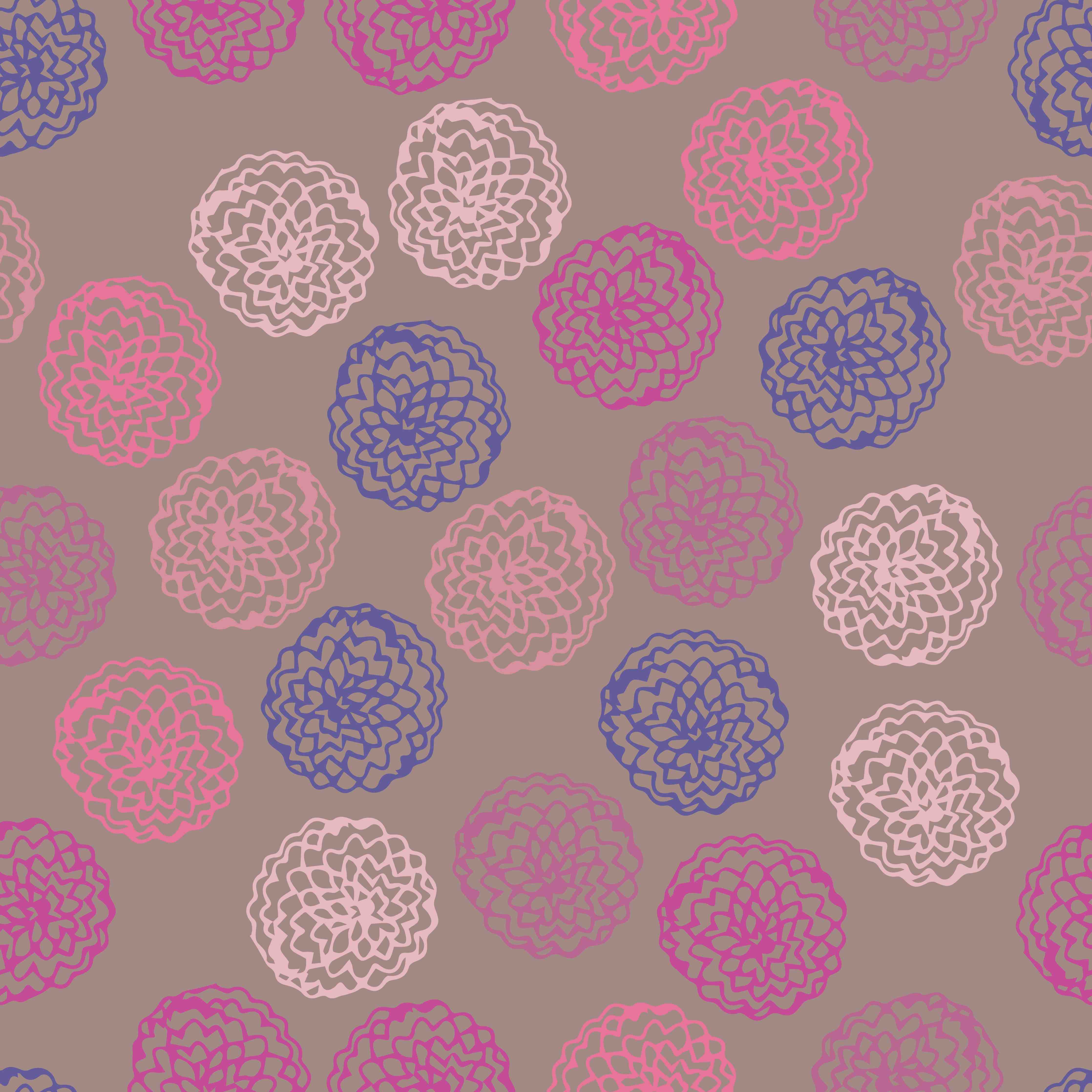 Große Wandbilder-Bunte Blümchenmuster in Pastell auf Grau