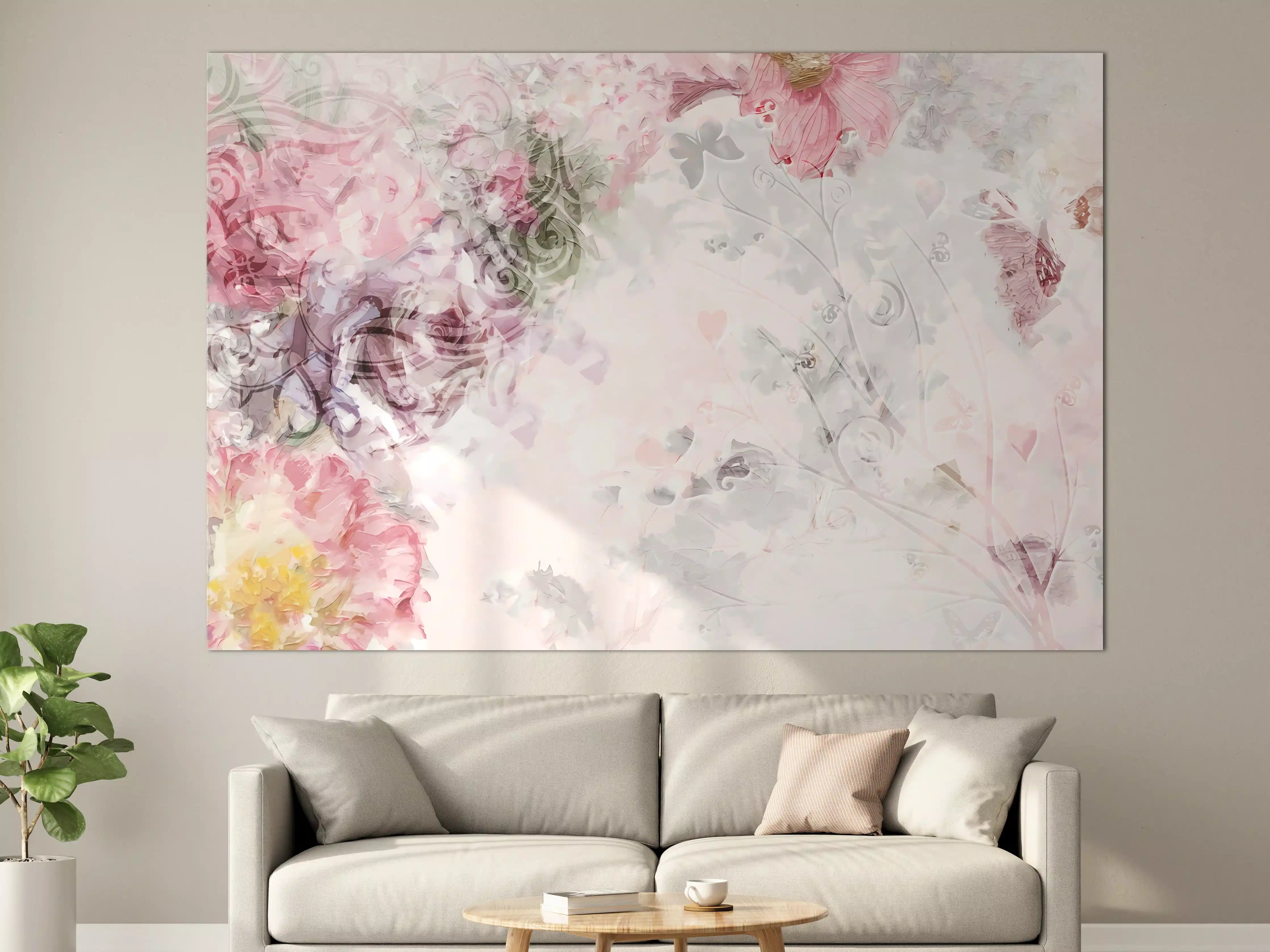 Große Wandbilder - Bunte Blumen - Pastell Farben