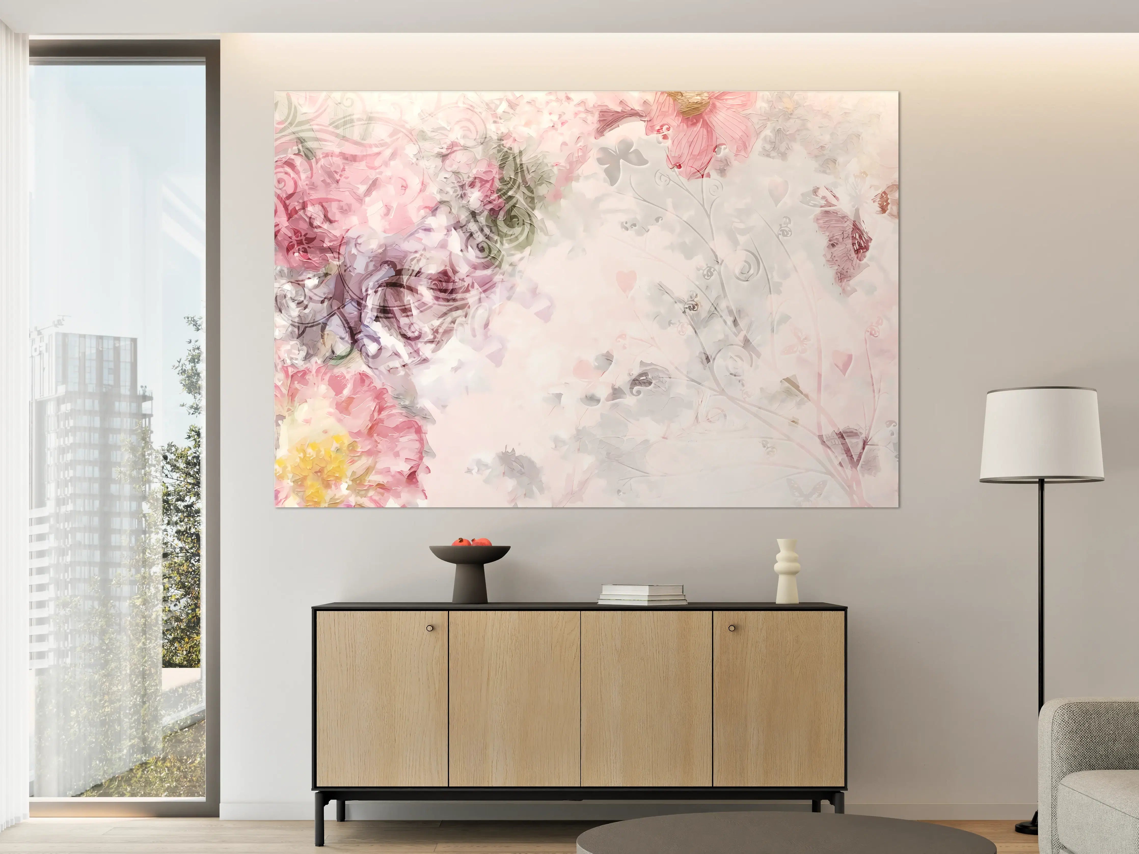 Große Wandbilder - Bunte Blumen - Pastell Farben