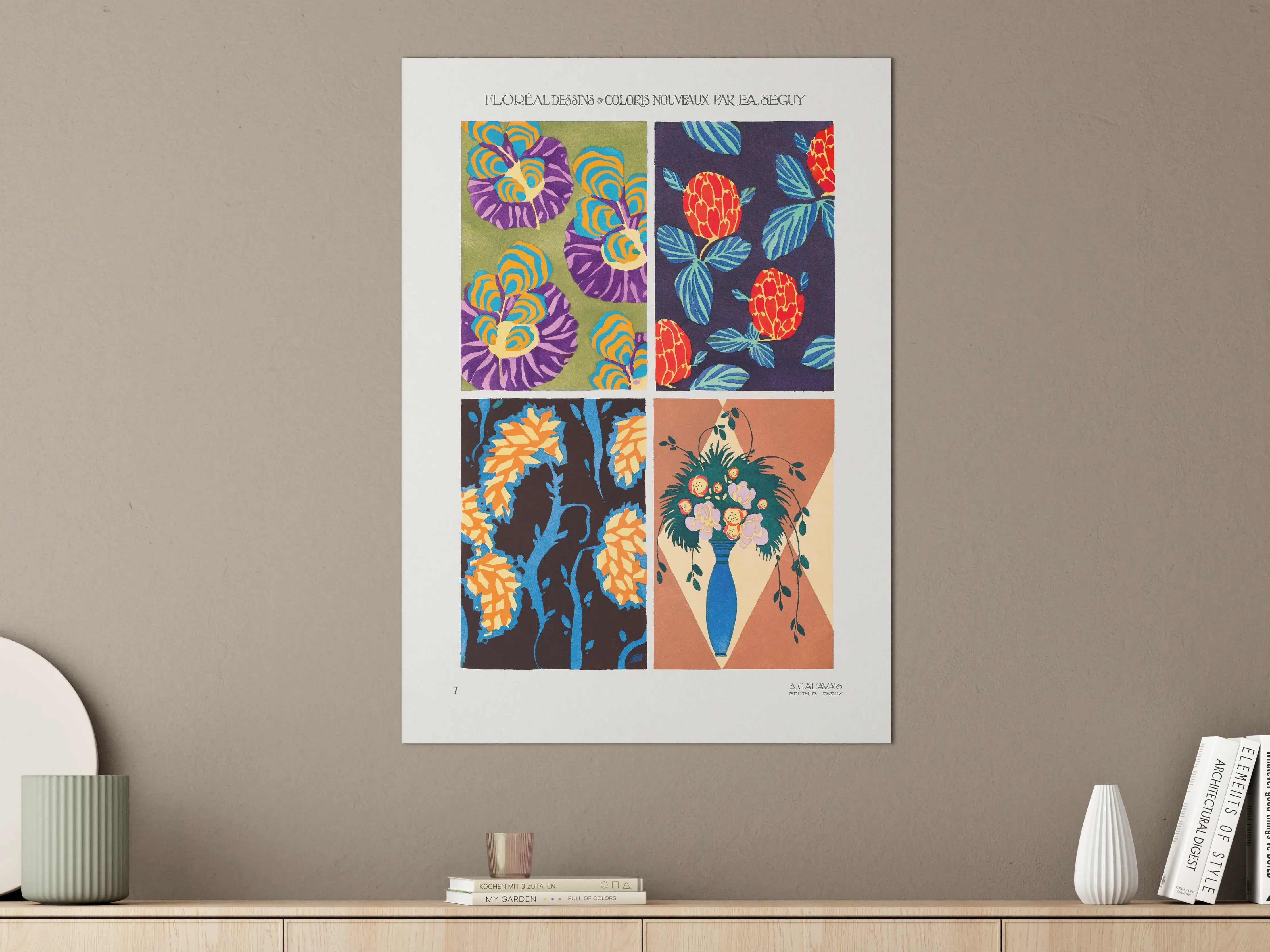 Große Wandbilder - Bunte Blumenmuster