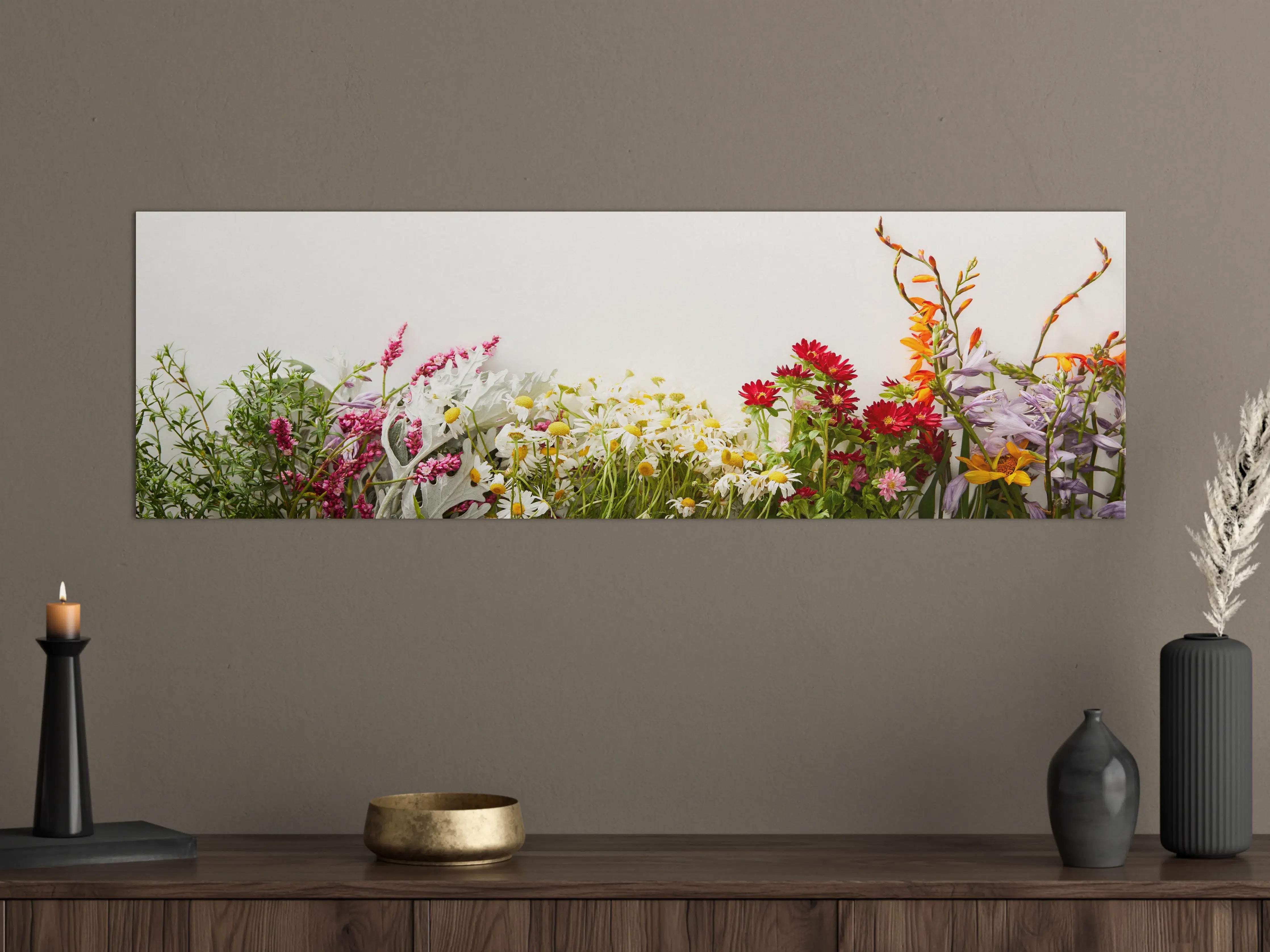Große Wandbilder - Bunte Blumenwiese mit vielfältigen Blüten