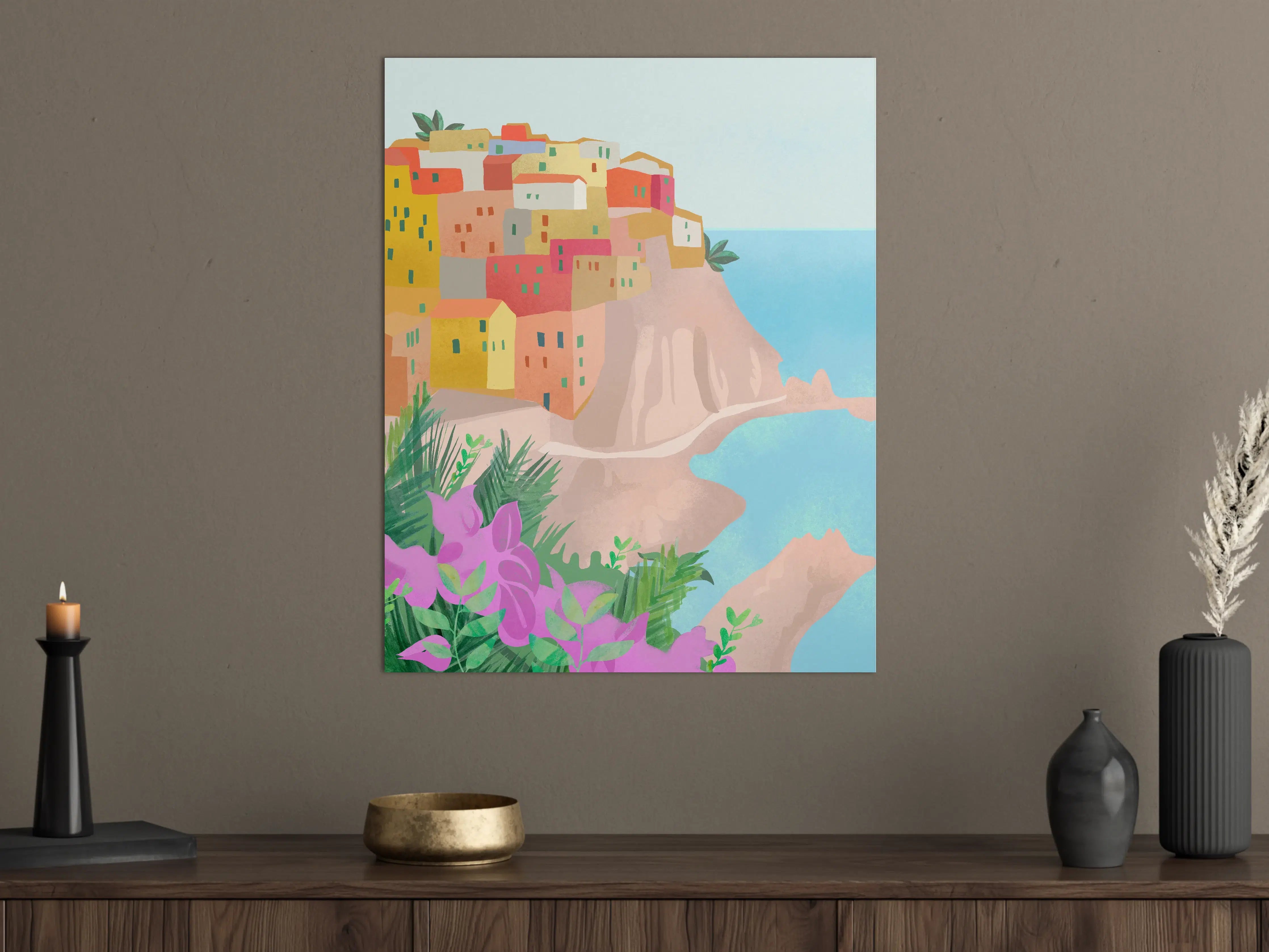 Große Wandbilder - Bunte Cinque Terre Illustration