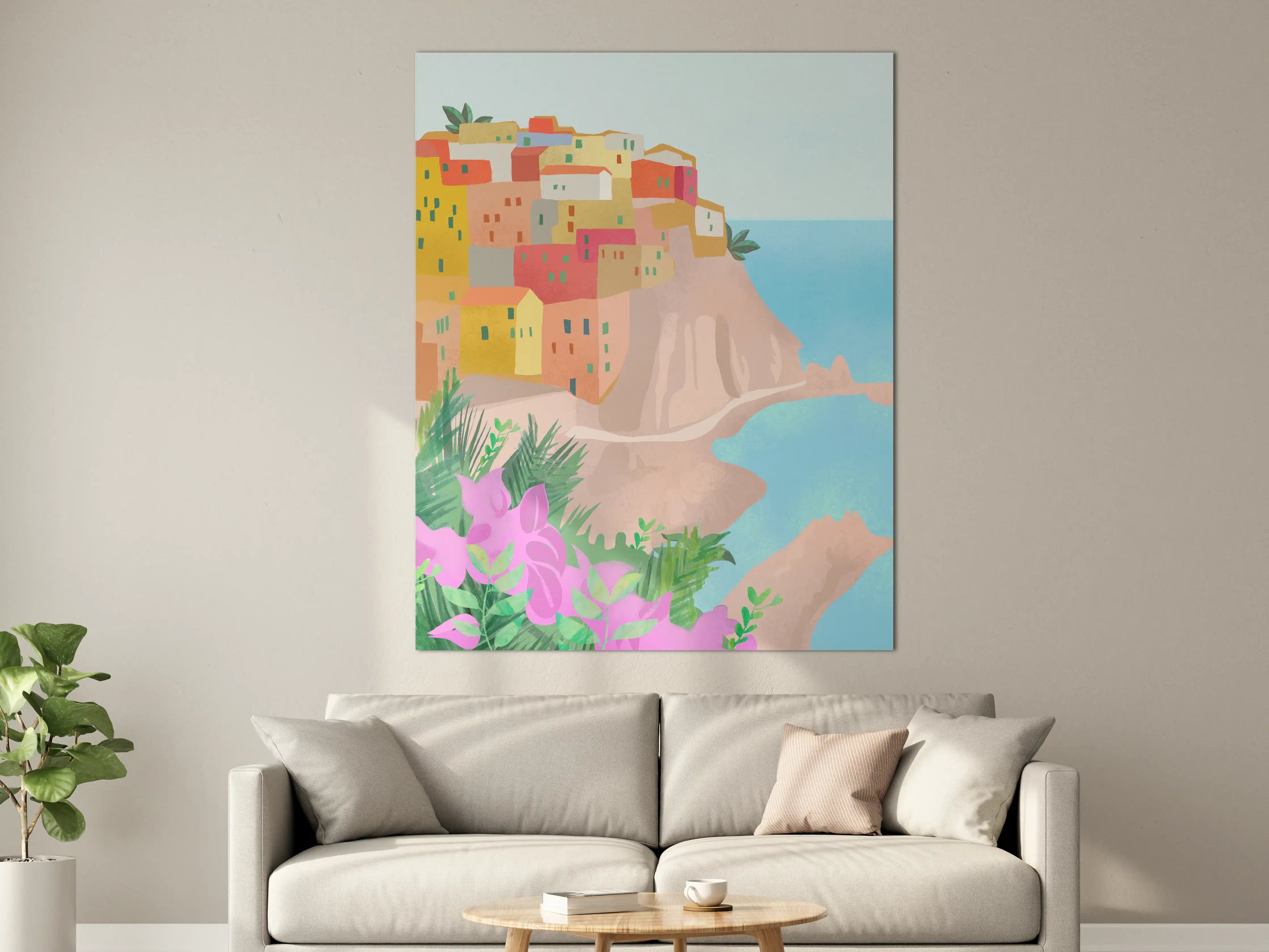 Große Wandbilder - Bunte Cinque Terre Illustration