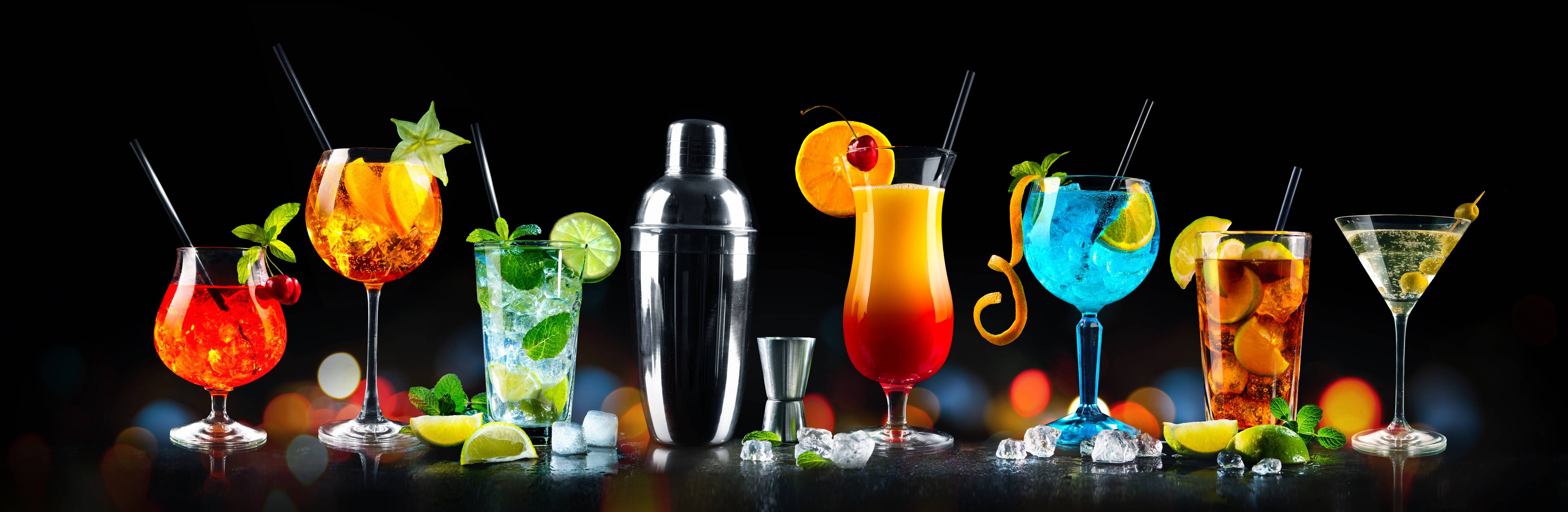 Große Wandbilder-Bunte Cocktail-Vielfalt Abend Bar