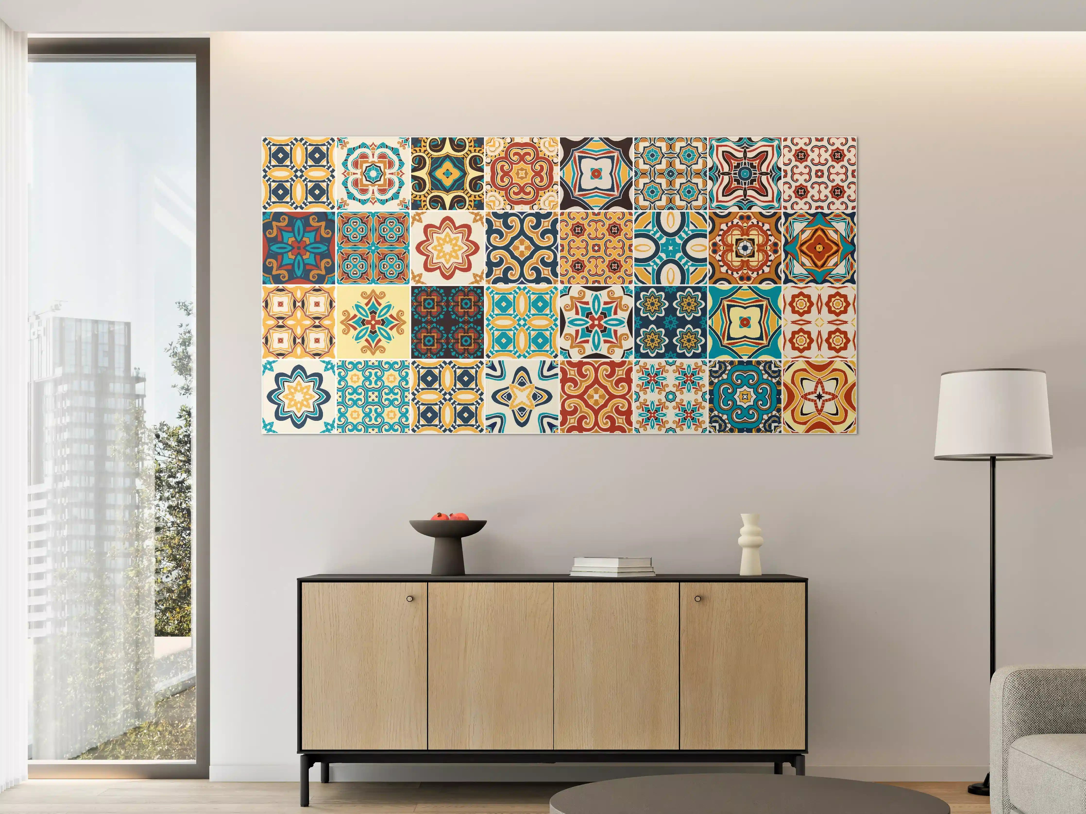 Große Wandbilder - Bunte Fliesen Mosaik Designs