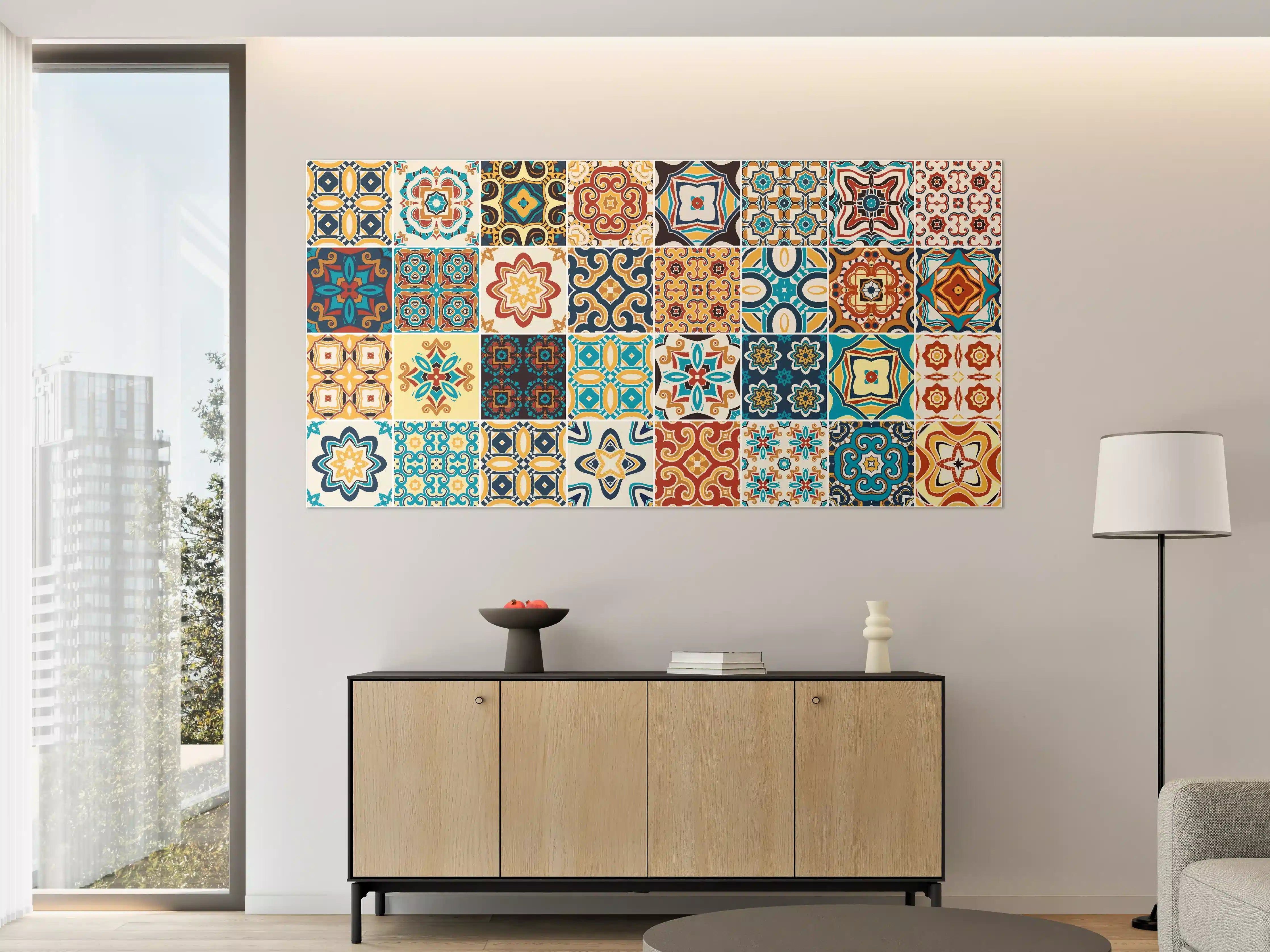 Große Wandbilder - Bunte Fliesenmosaik-Muster