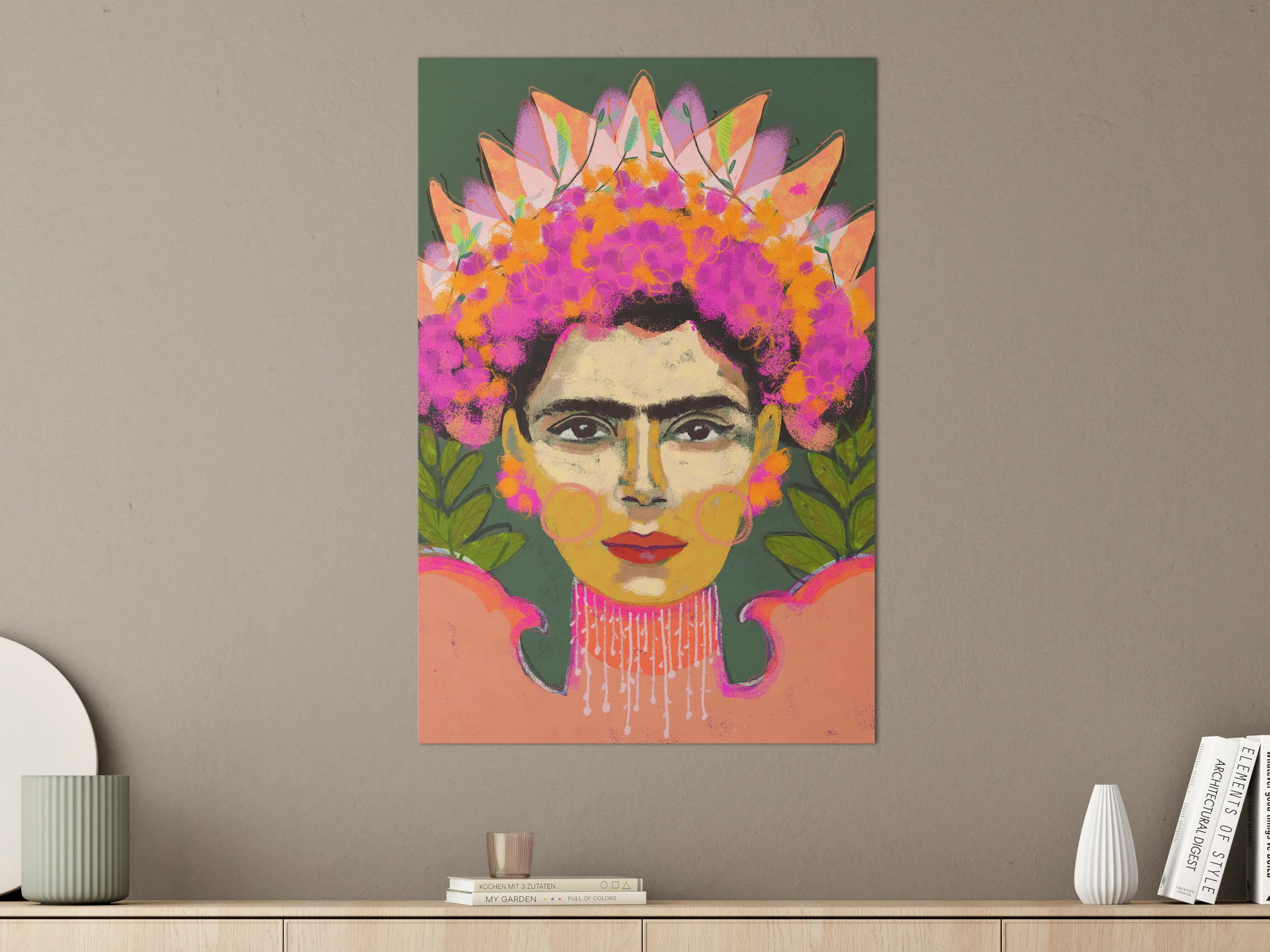 Große Wandbilder - Bunte Frida Kahlo Inspiration