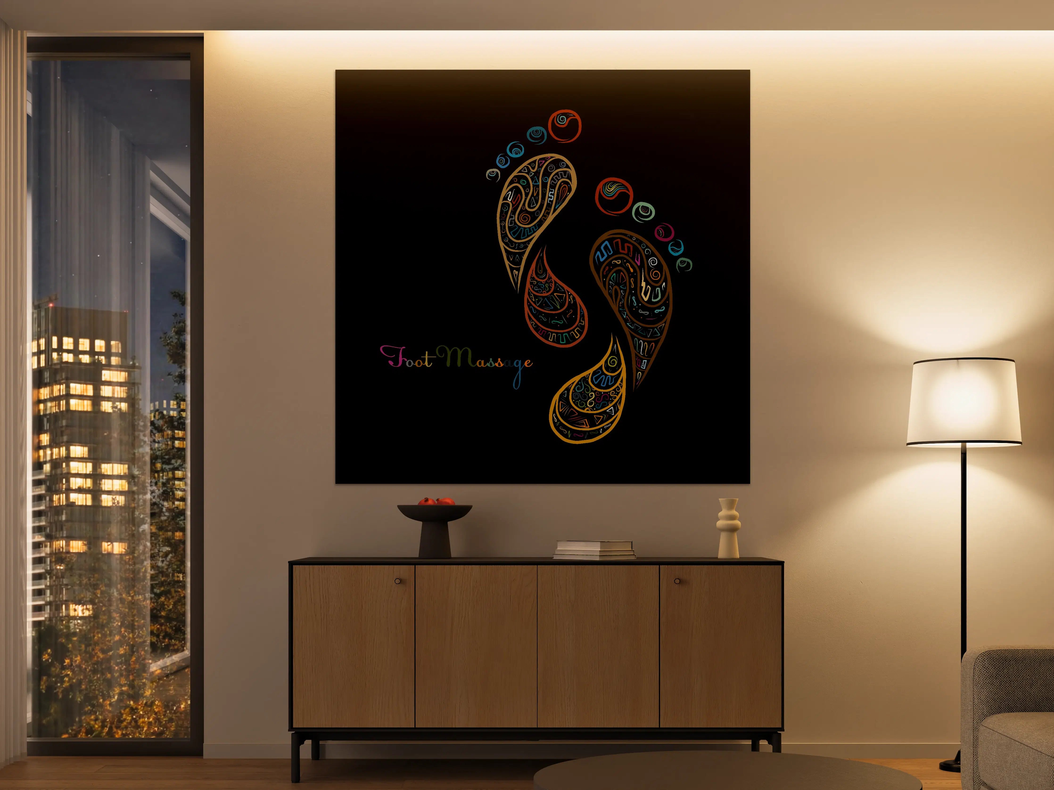 Große Wandbilder - Bunte Fußmassage Illustration