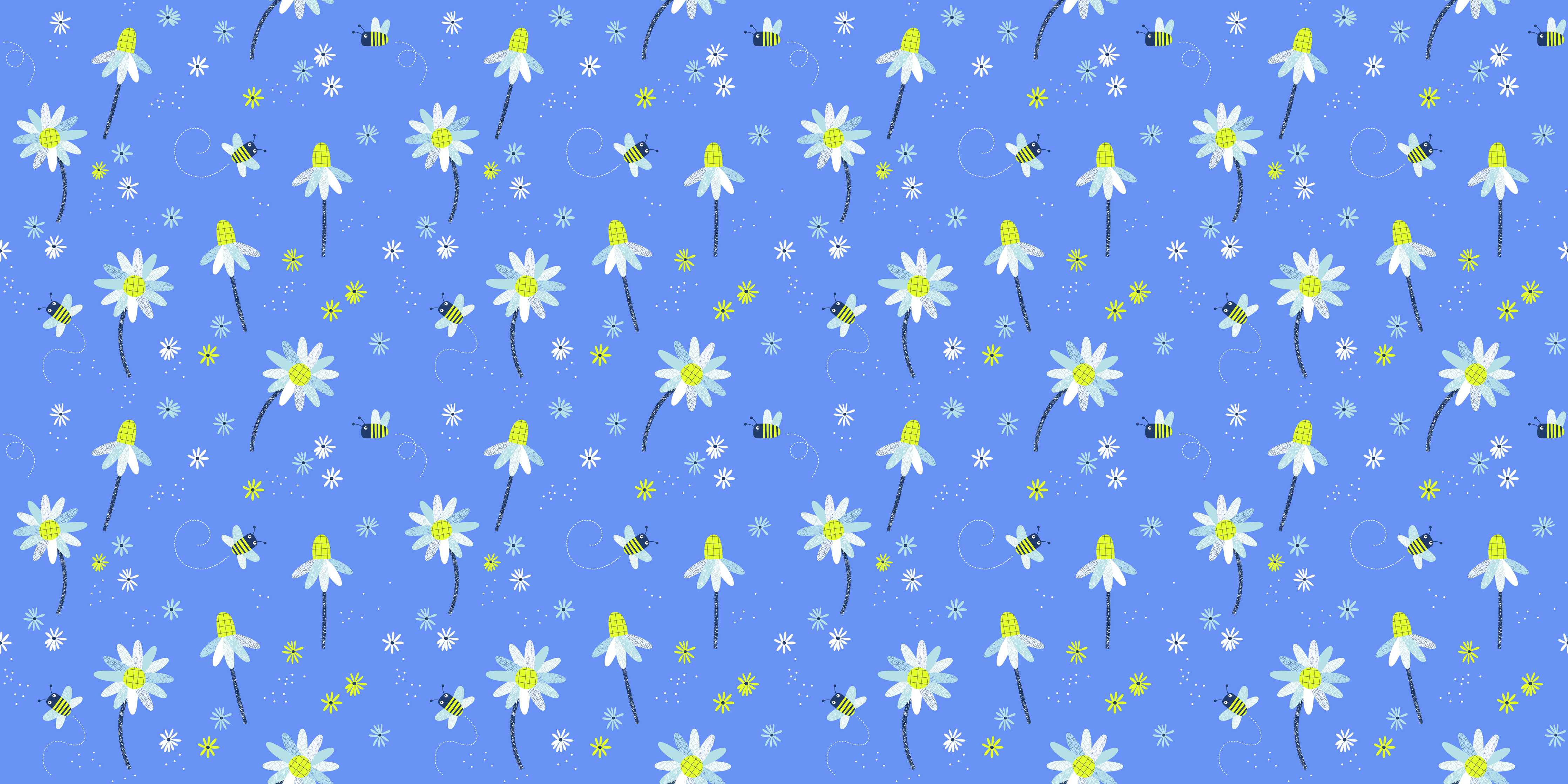 Große Wandbilder-Bunte Gartenblumen auf Blau