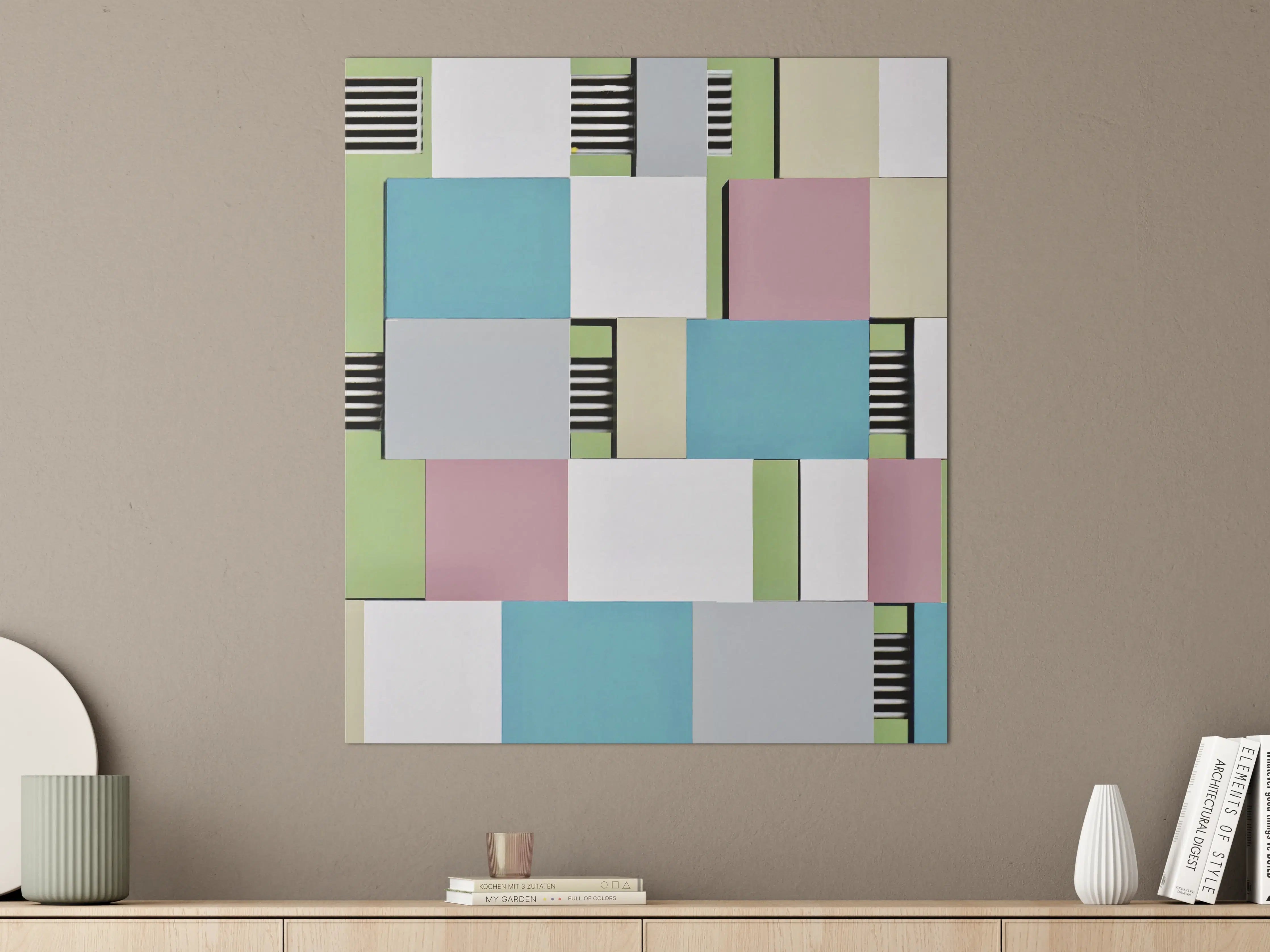 Große Wandbilder - Bunte Geometrische Fassadenkunst