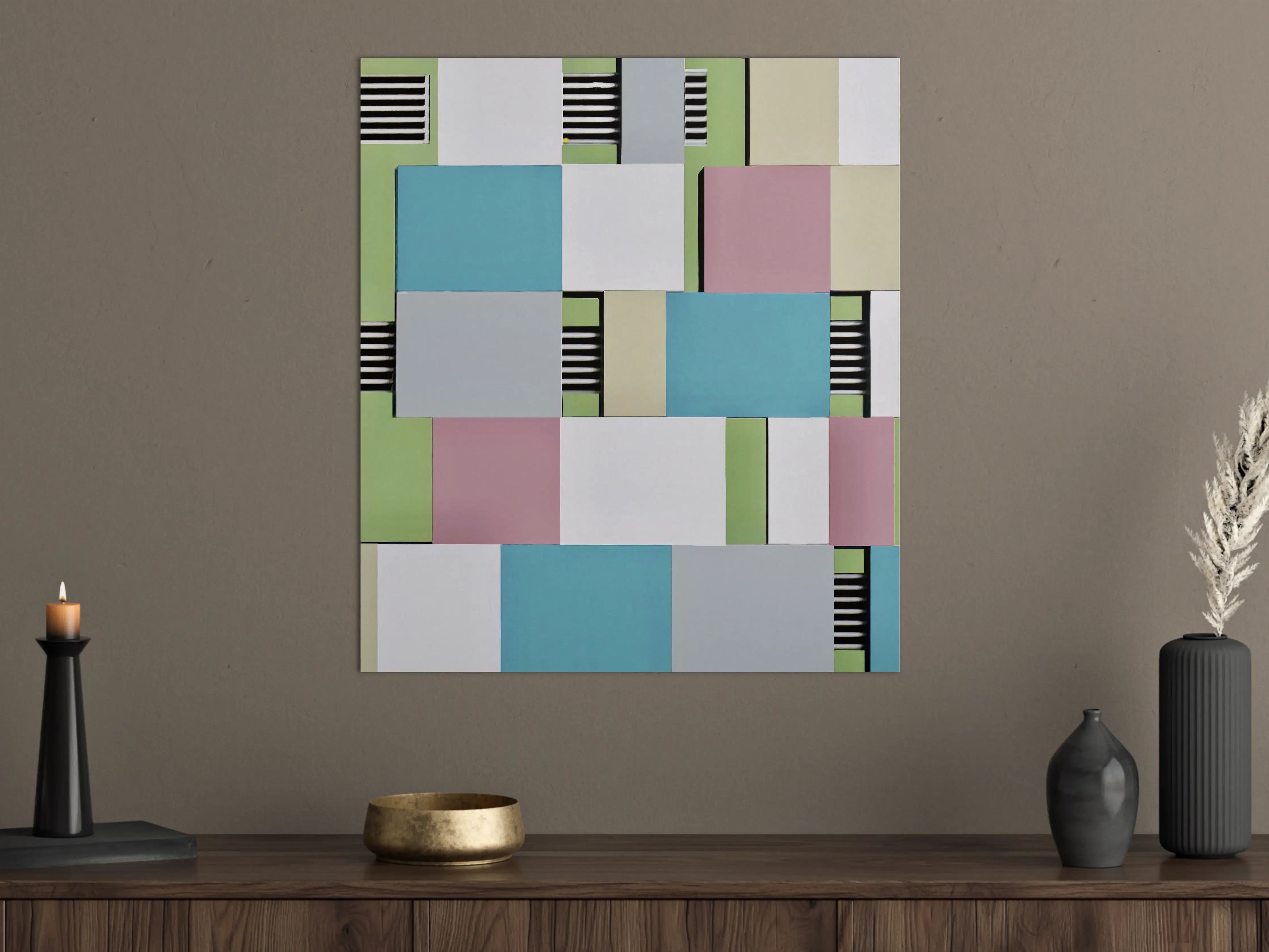 Große Wandbilder - Bunte Geometrische Fassadenkunst