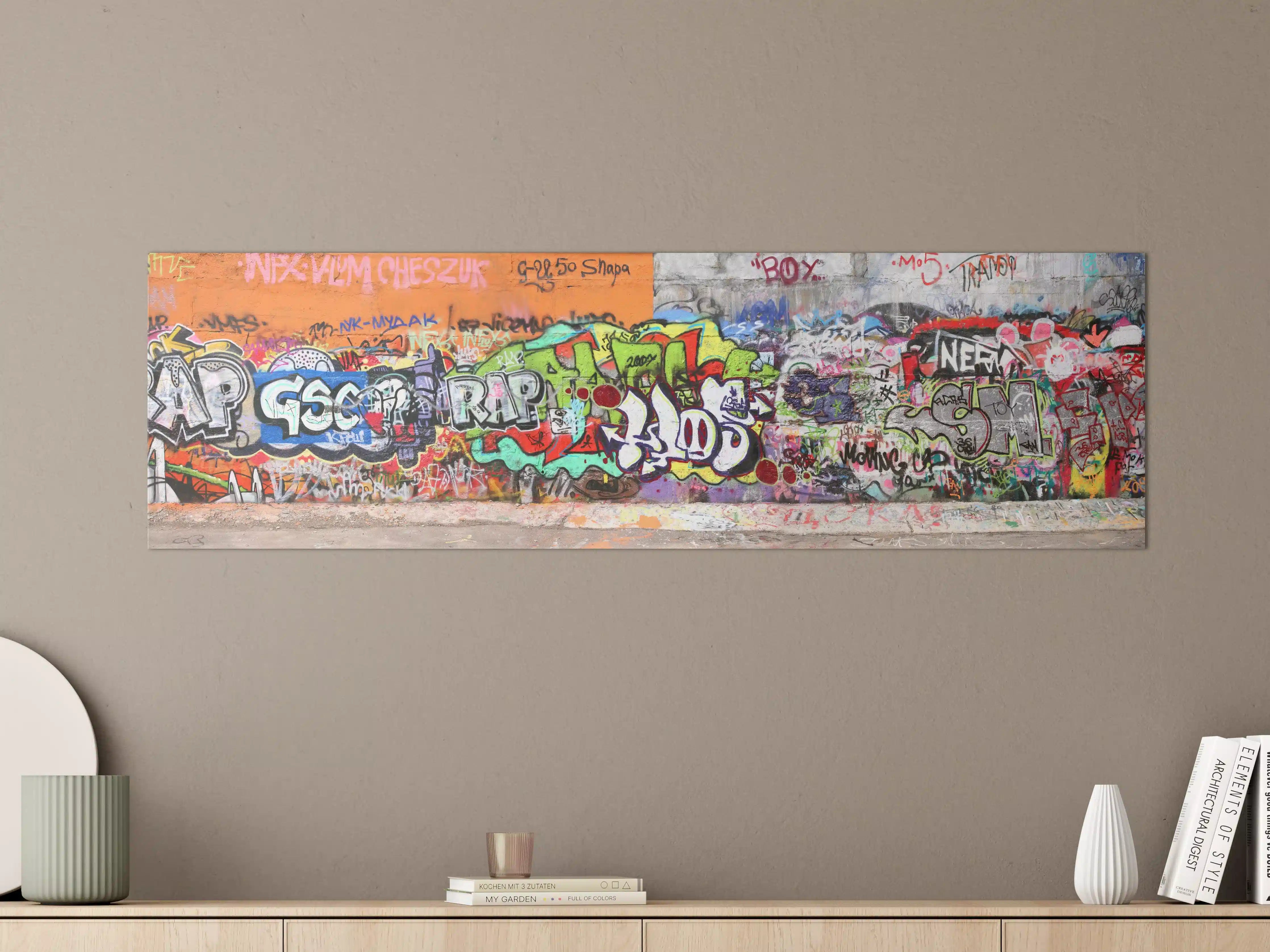 Große Wandbilder - Bunte Graffiti-Kunst Wand