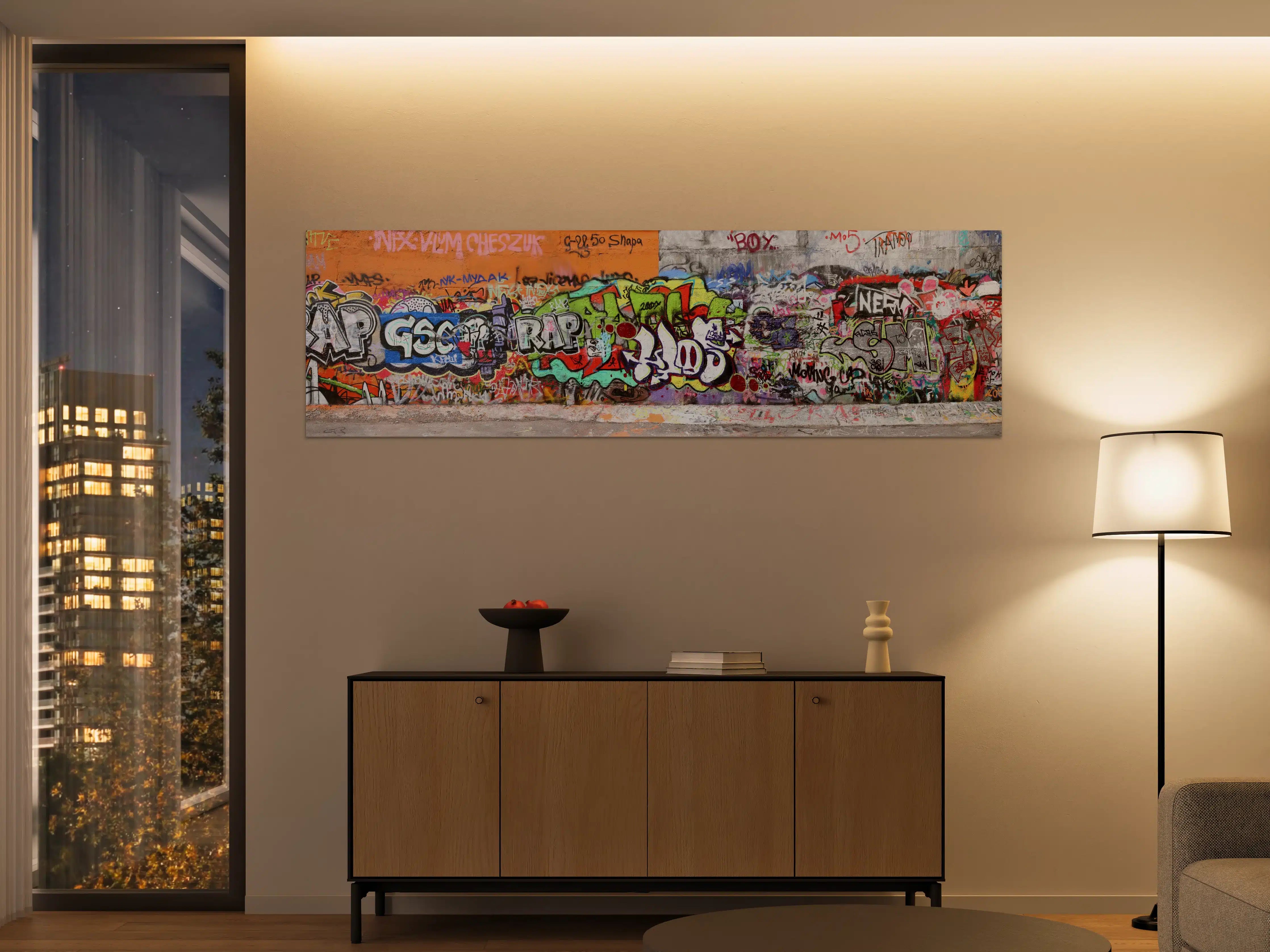 Große Wandbilder - Bunte Graffiti-Kunst Wand