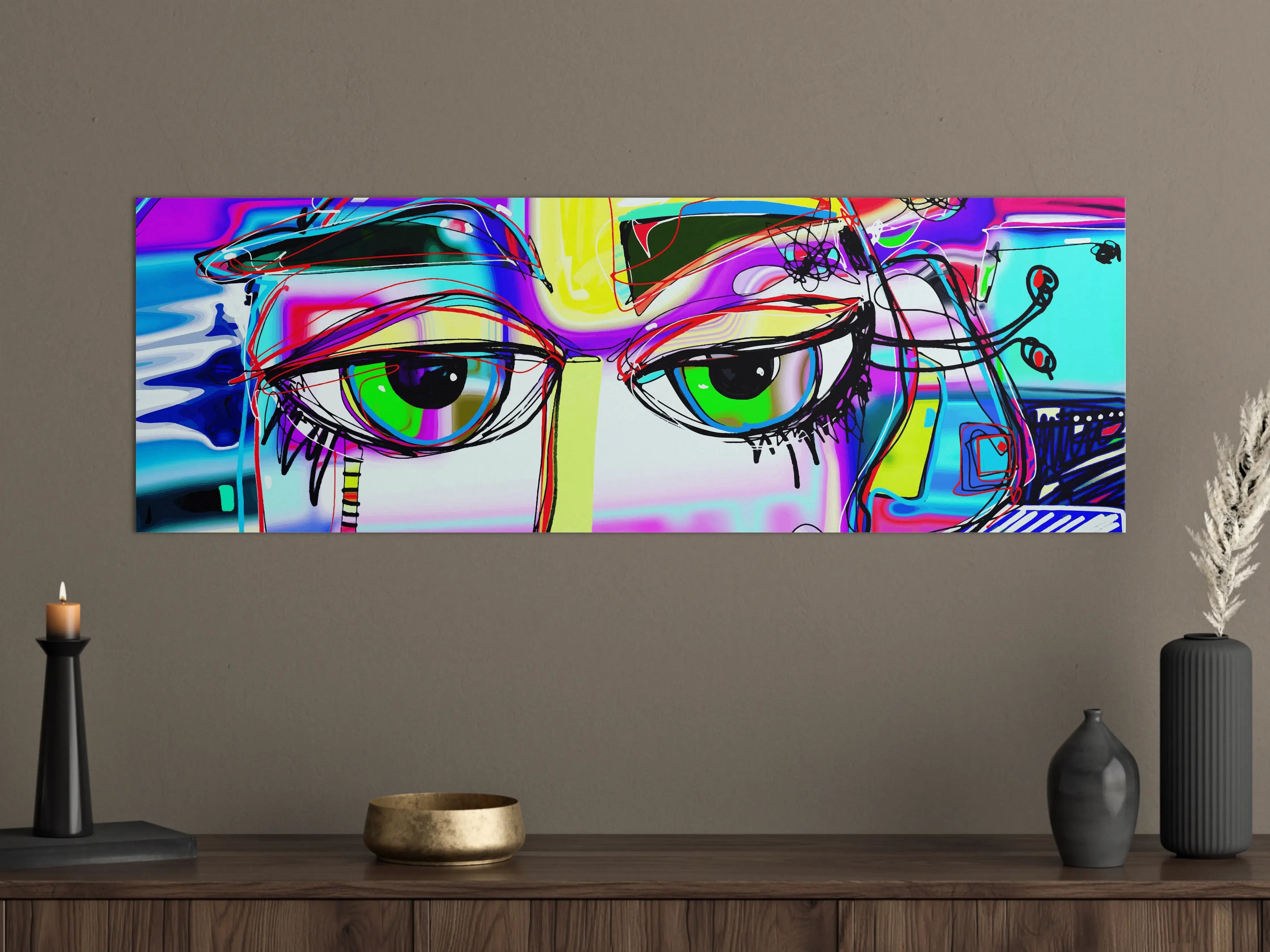 Große Wandbilder - Bunte Graffiti-Kunst mit Augenmotiven