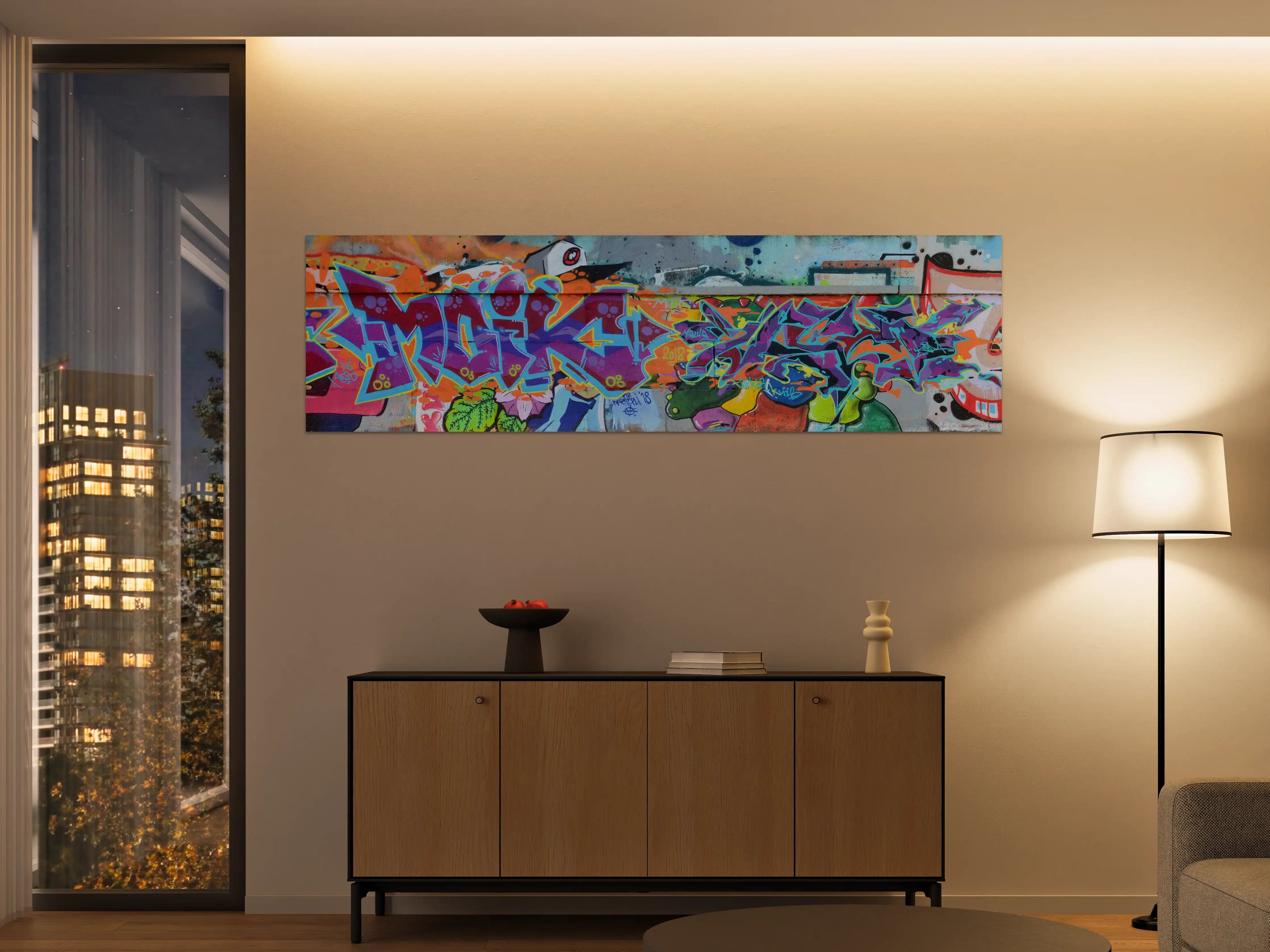 Große Wandbilder - Bunte Graffiti-Wandkunst