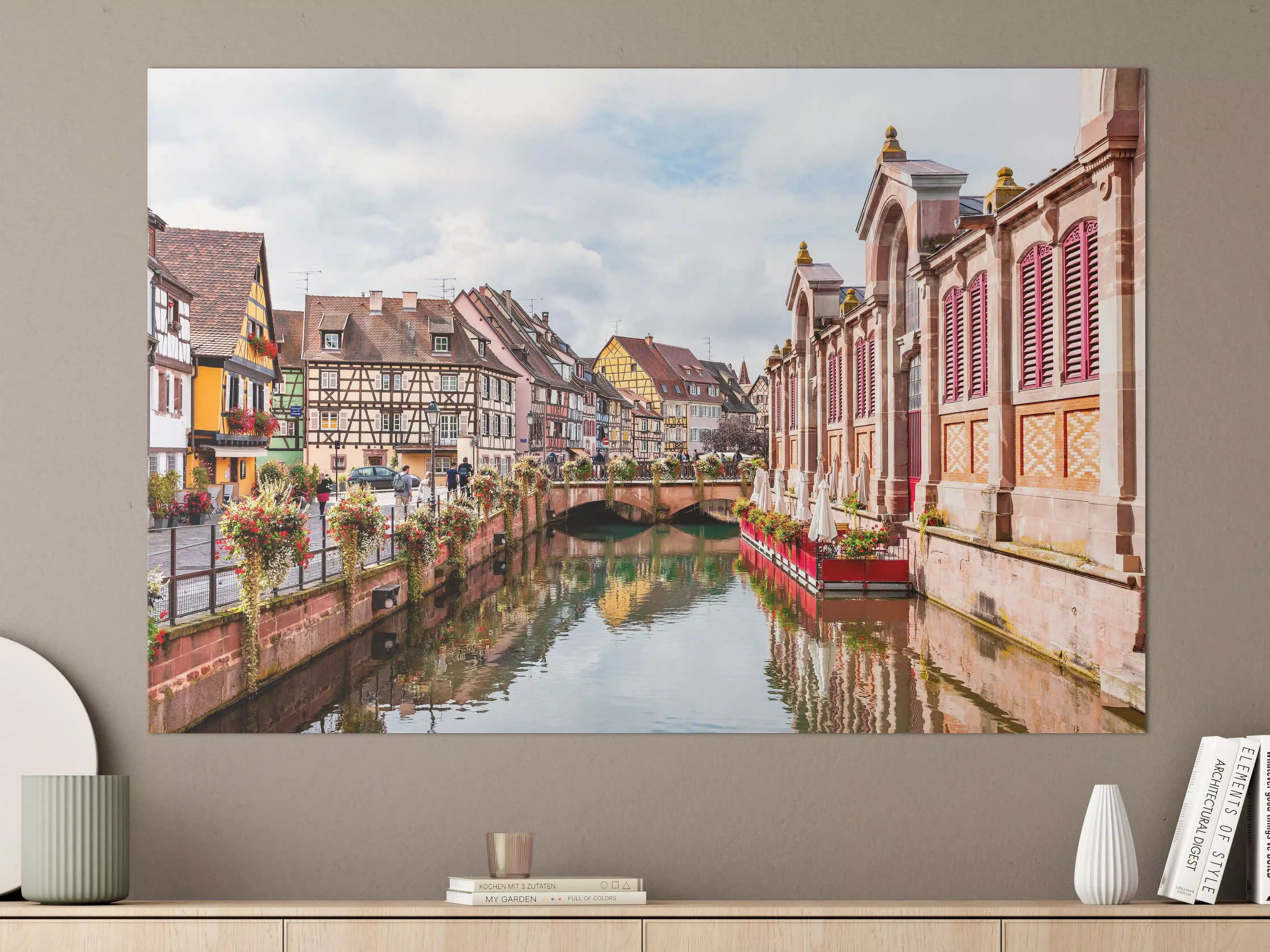 Große Wandbilder - Bunte Häuser am Fluss in Colmar