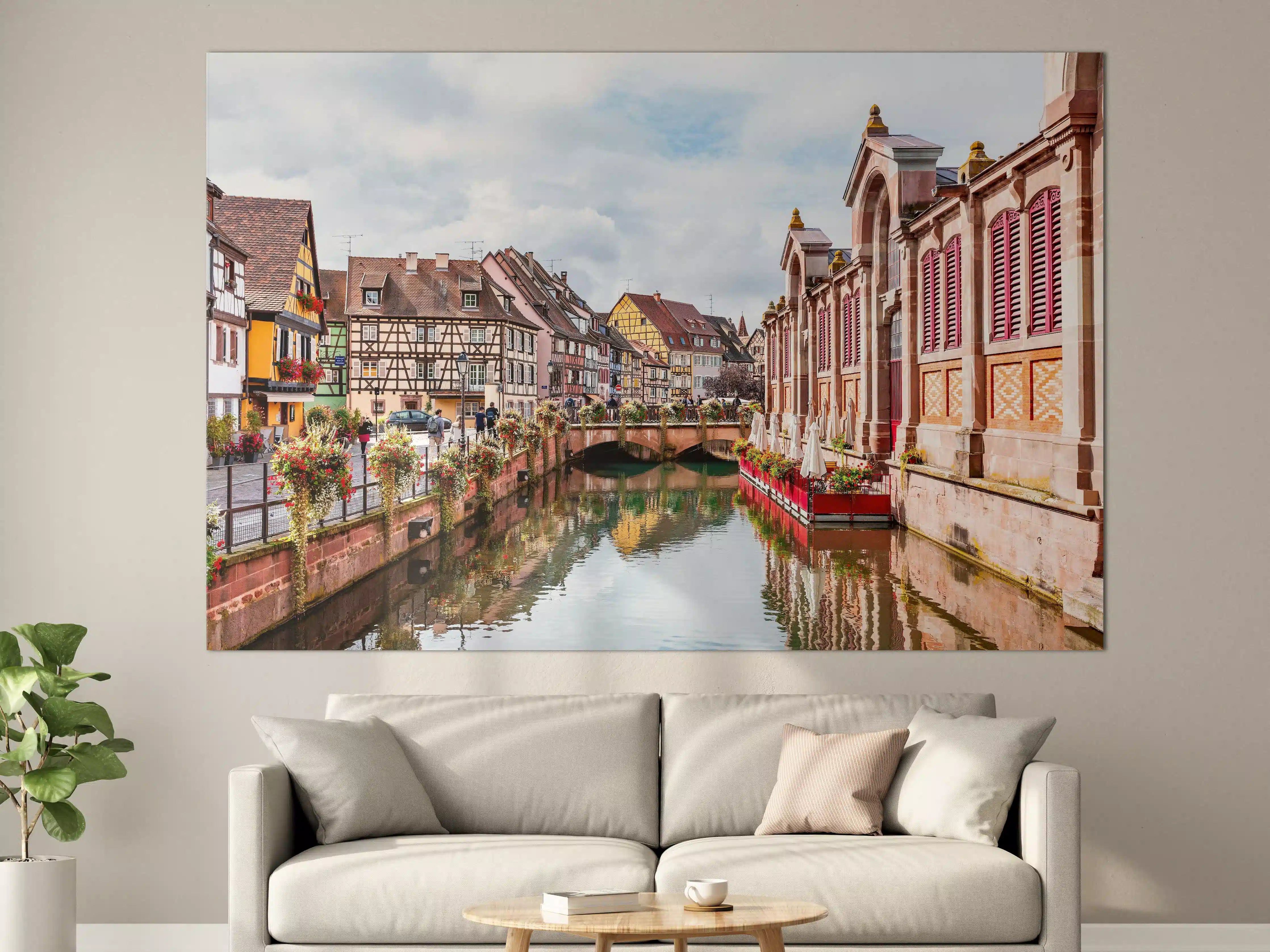 Große Wandbilder - Bunte Häuser am Fluss in Colmar