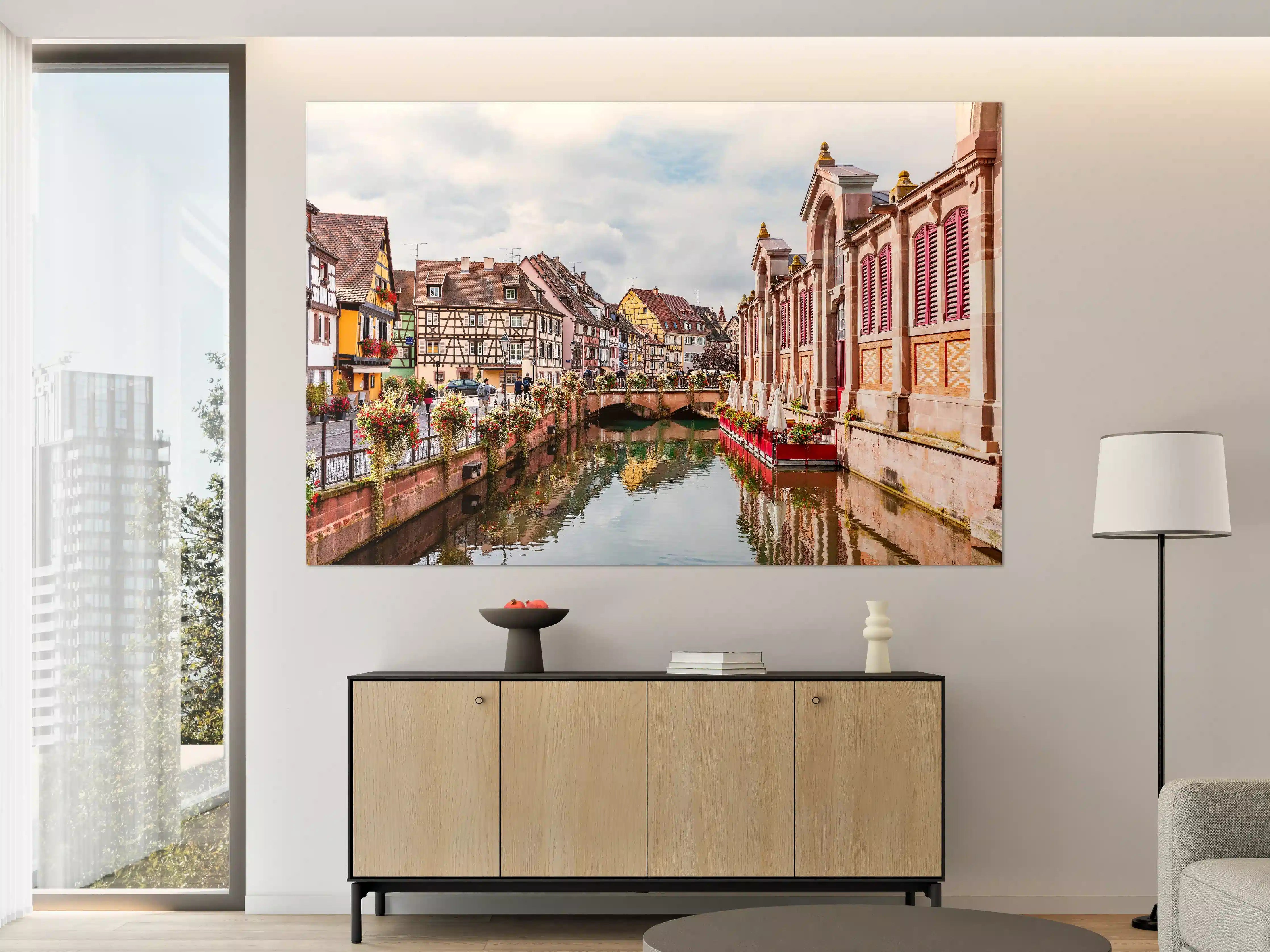 Große Wandbilder - Bunte Häuser am Fluss in Colmar