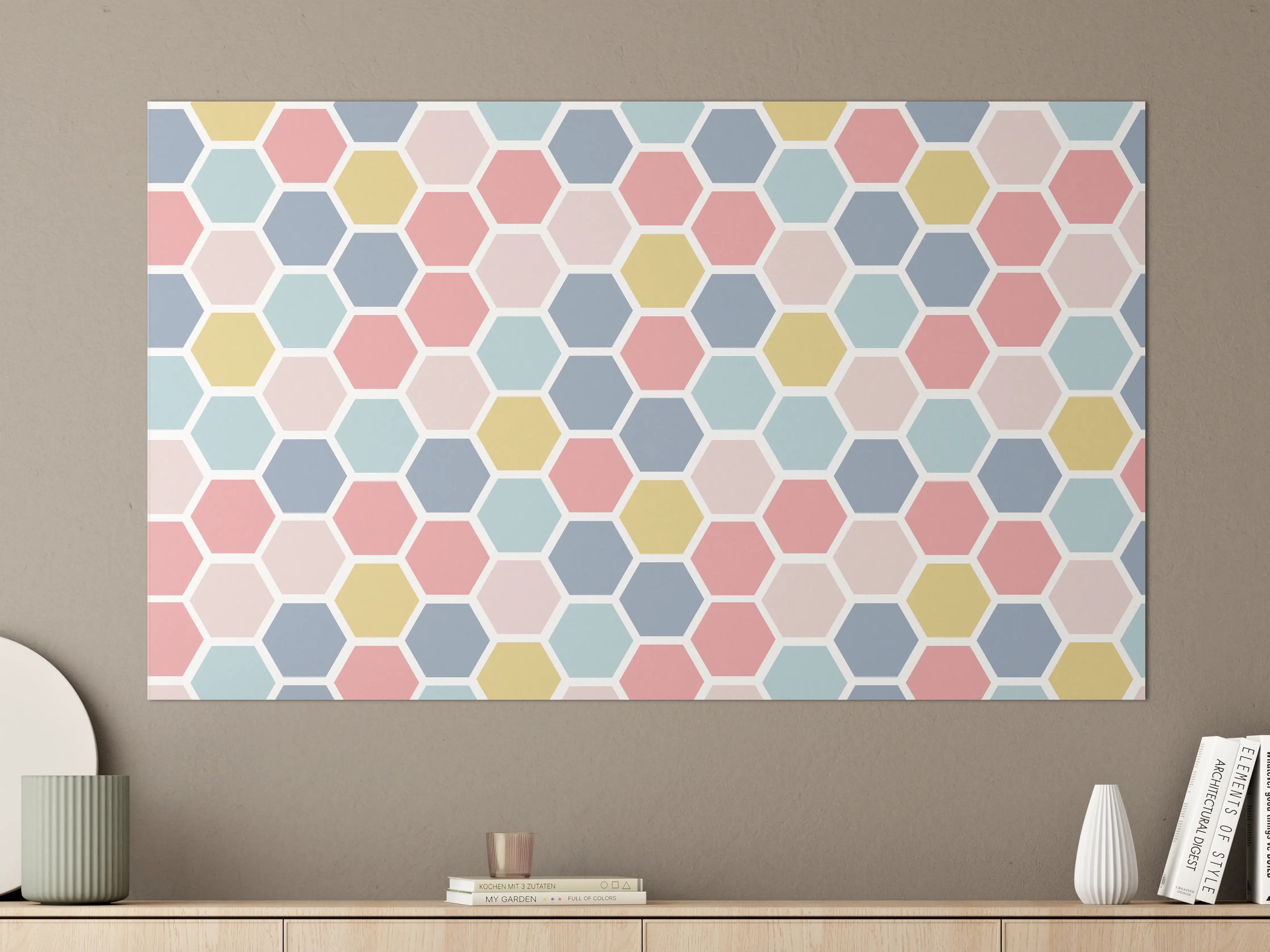 Große Wandbilder - Bunte Hexagon-Muster Tapete