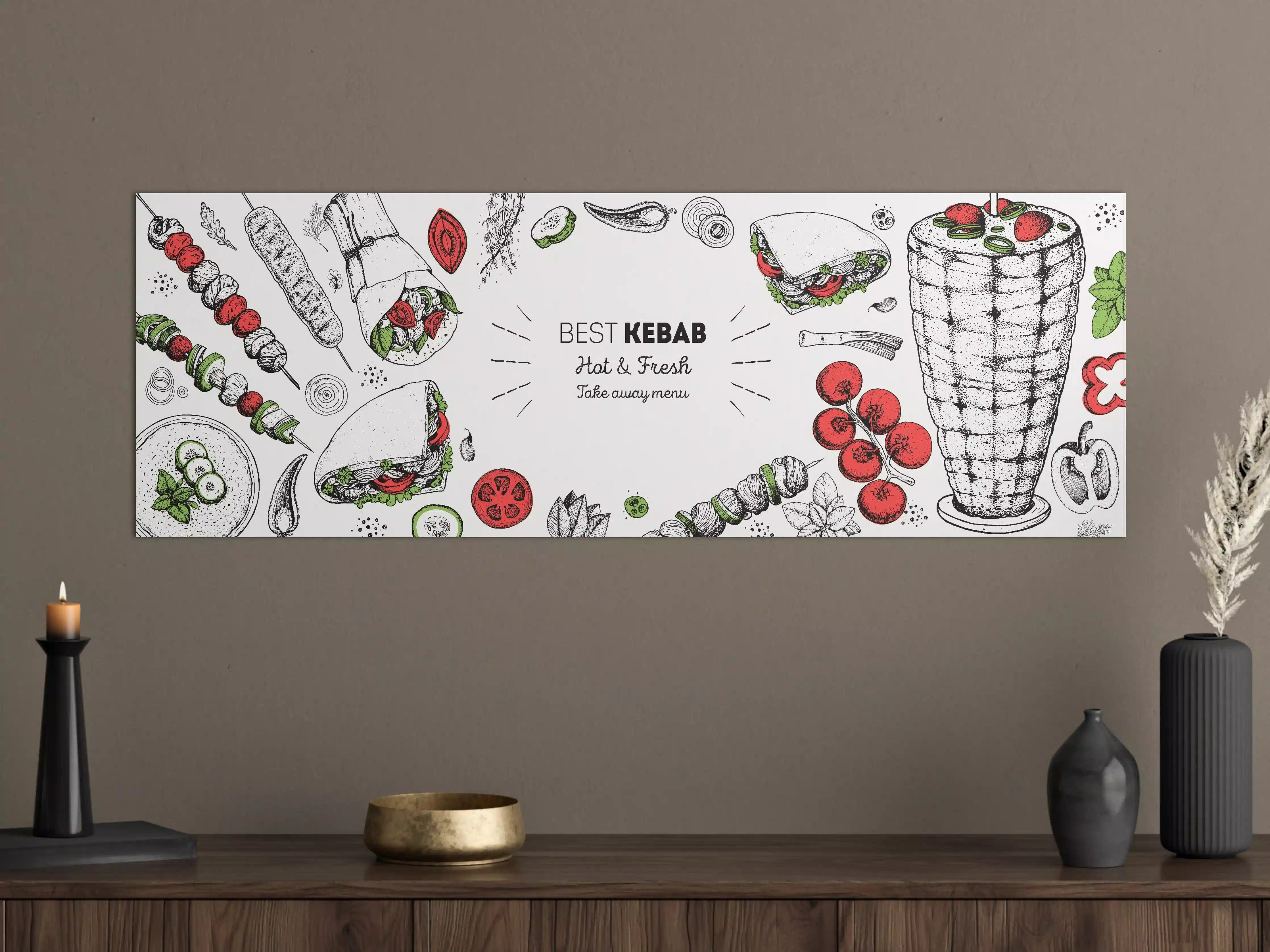 Große Wandbilder - Bunte Kebab-Motiv Design