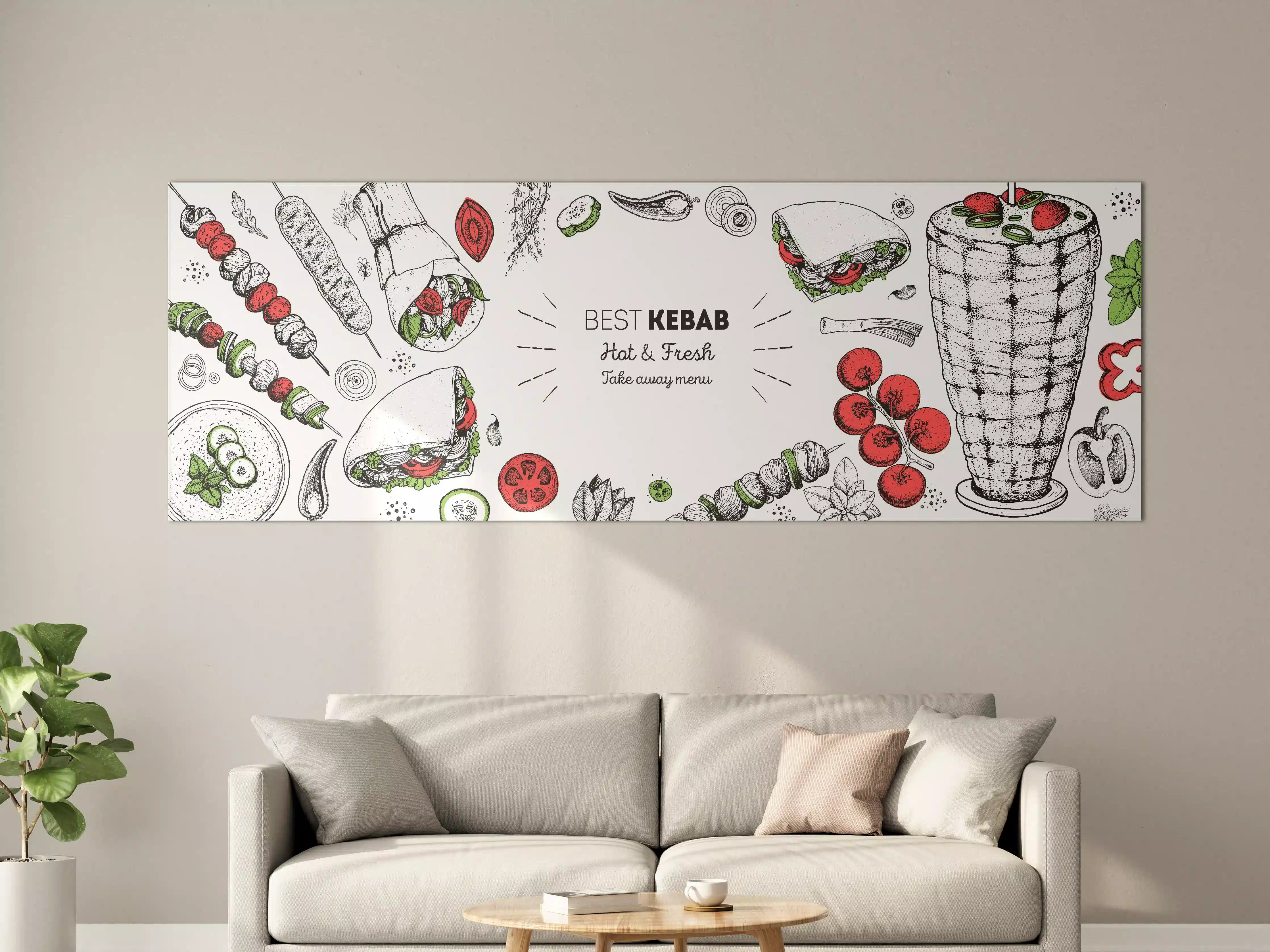 Große Wandbilder - Bunte Kebab-Motiv Design