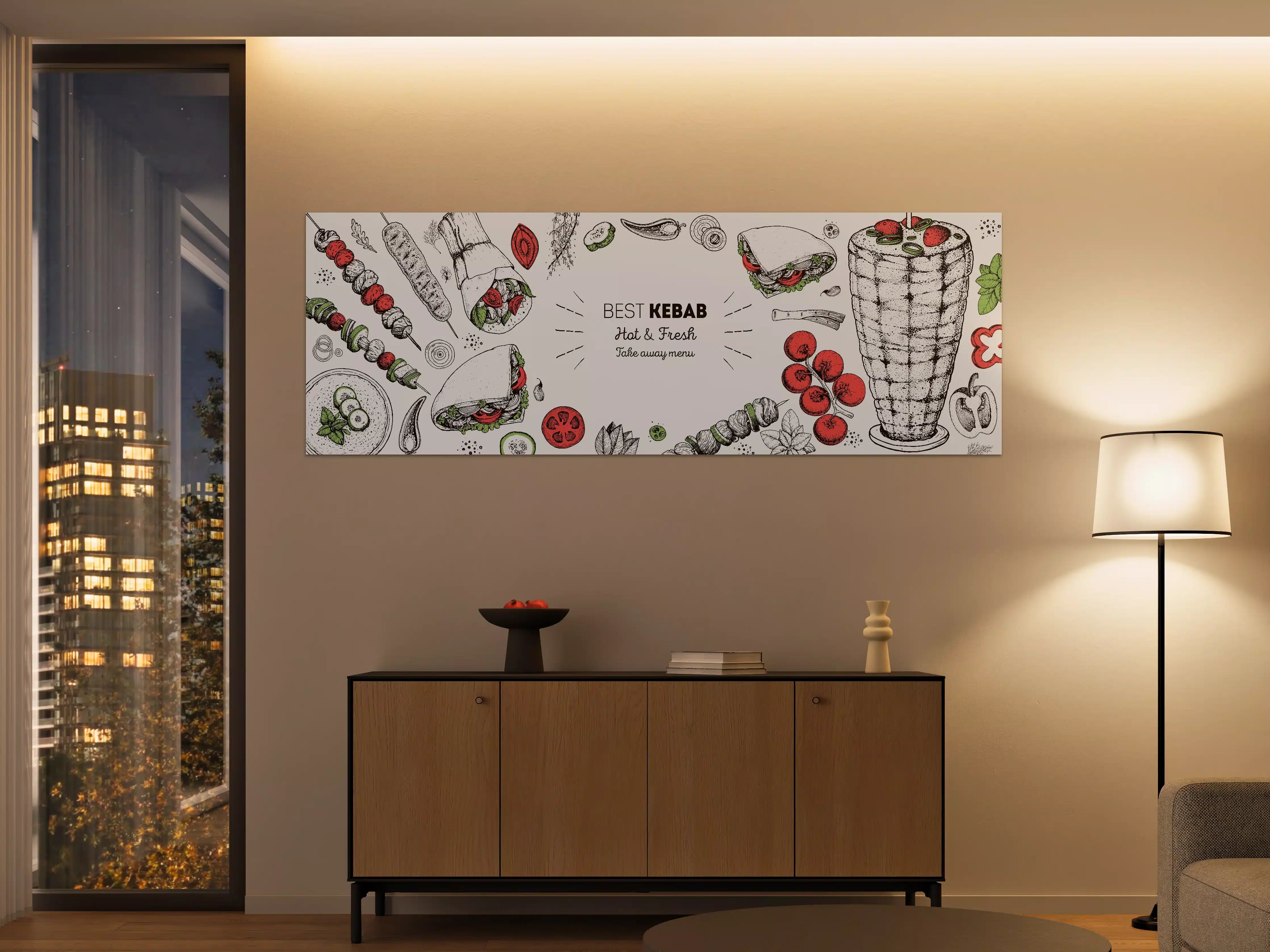 Große Wandbilder - Bunte Kebab-Motiv Design