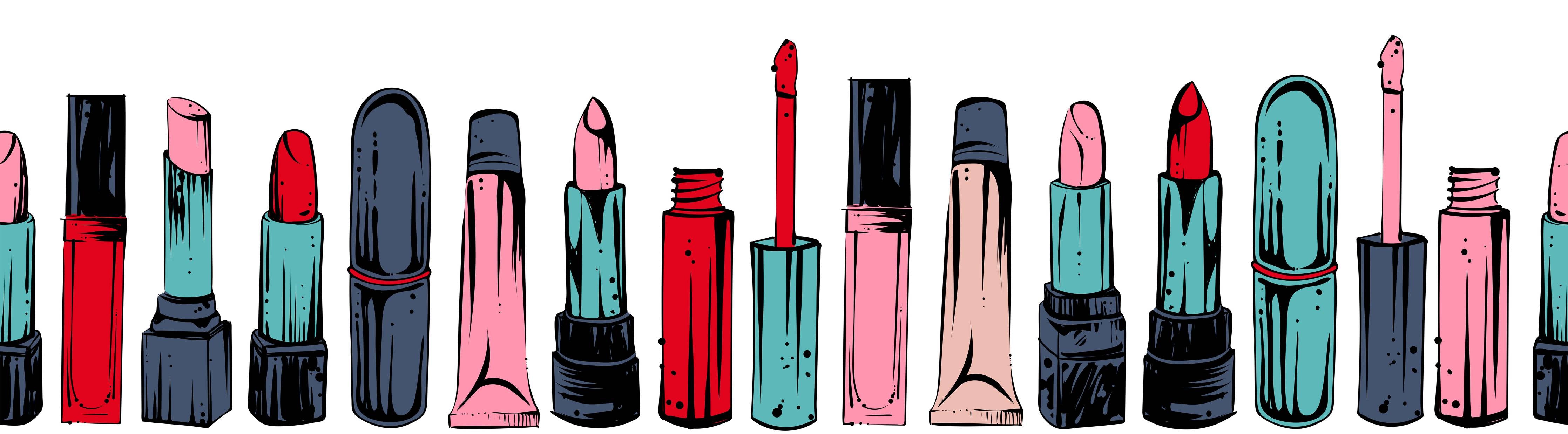 Große Wandbilder-Bunte Lippenstift-Illustration in Pastellfarben