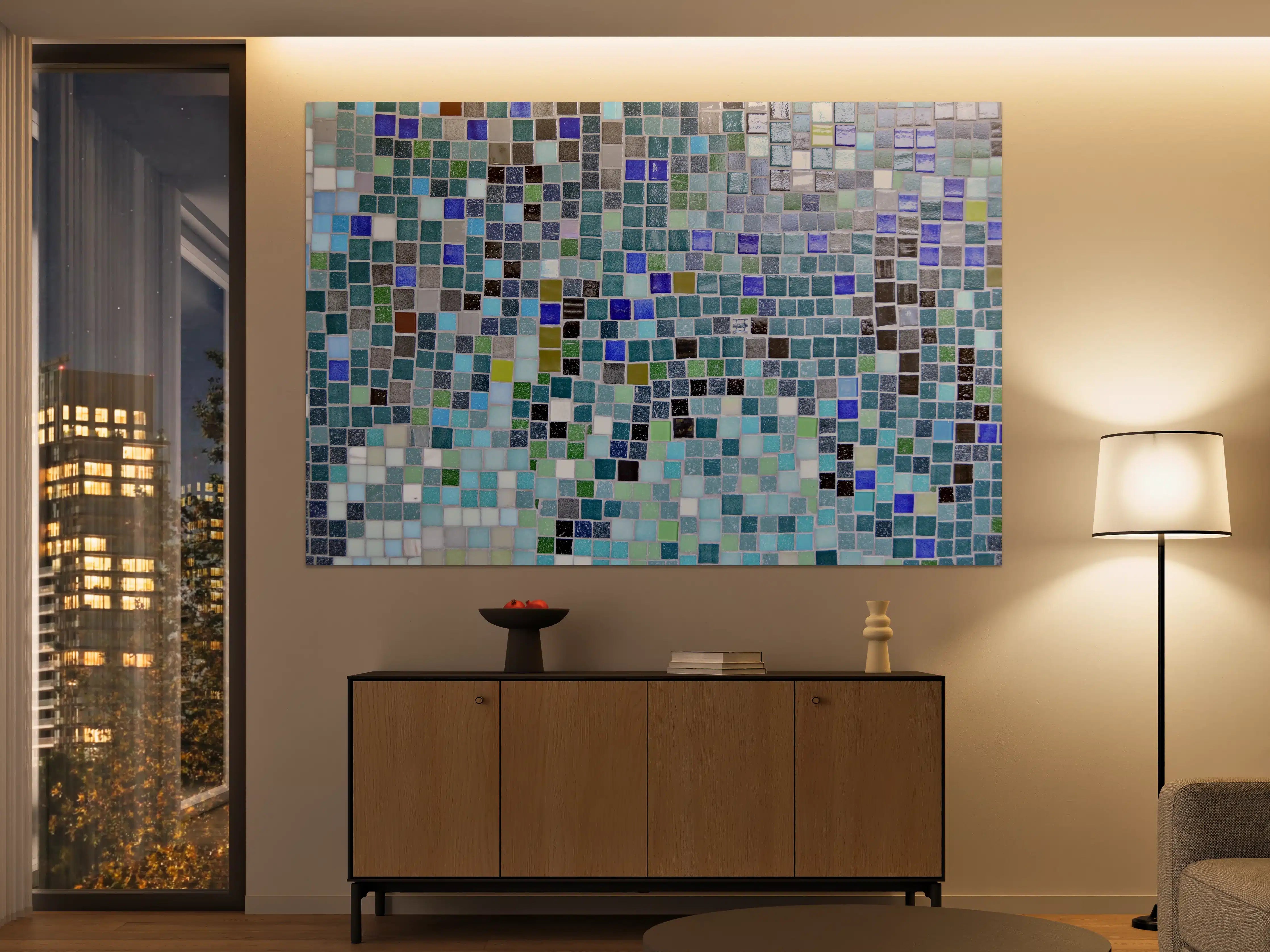 Große Wandbilder - Bunte Mosaikfliesen-Wand
