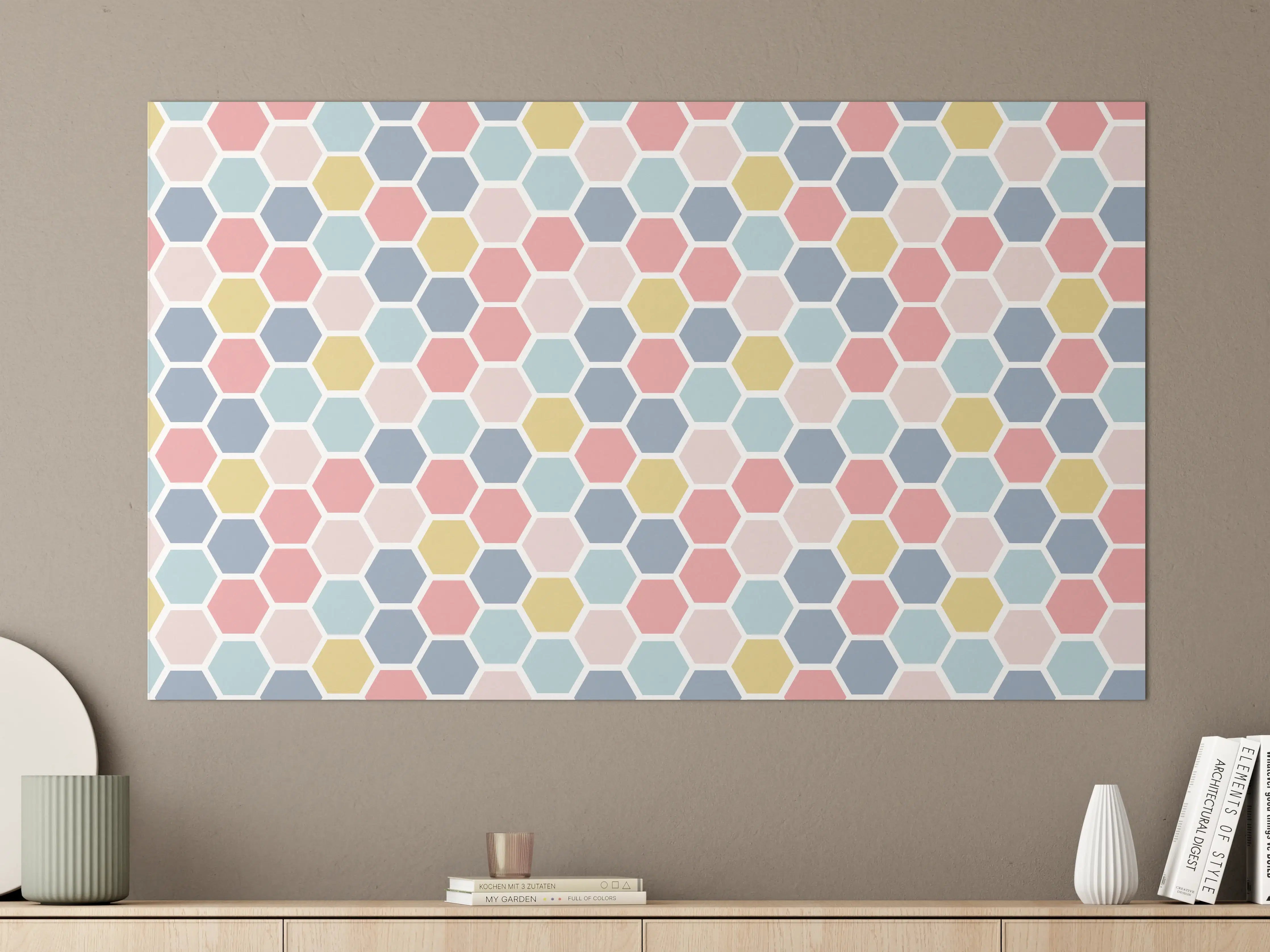 Große Wandbilder - Bunte Nordische Hexagon Muster
