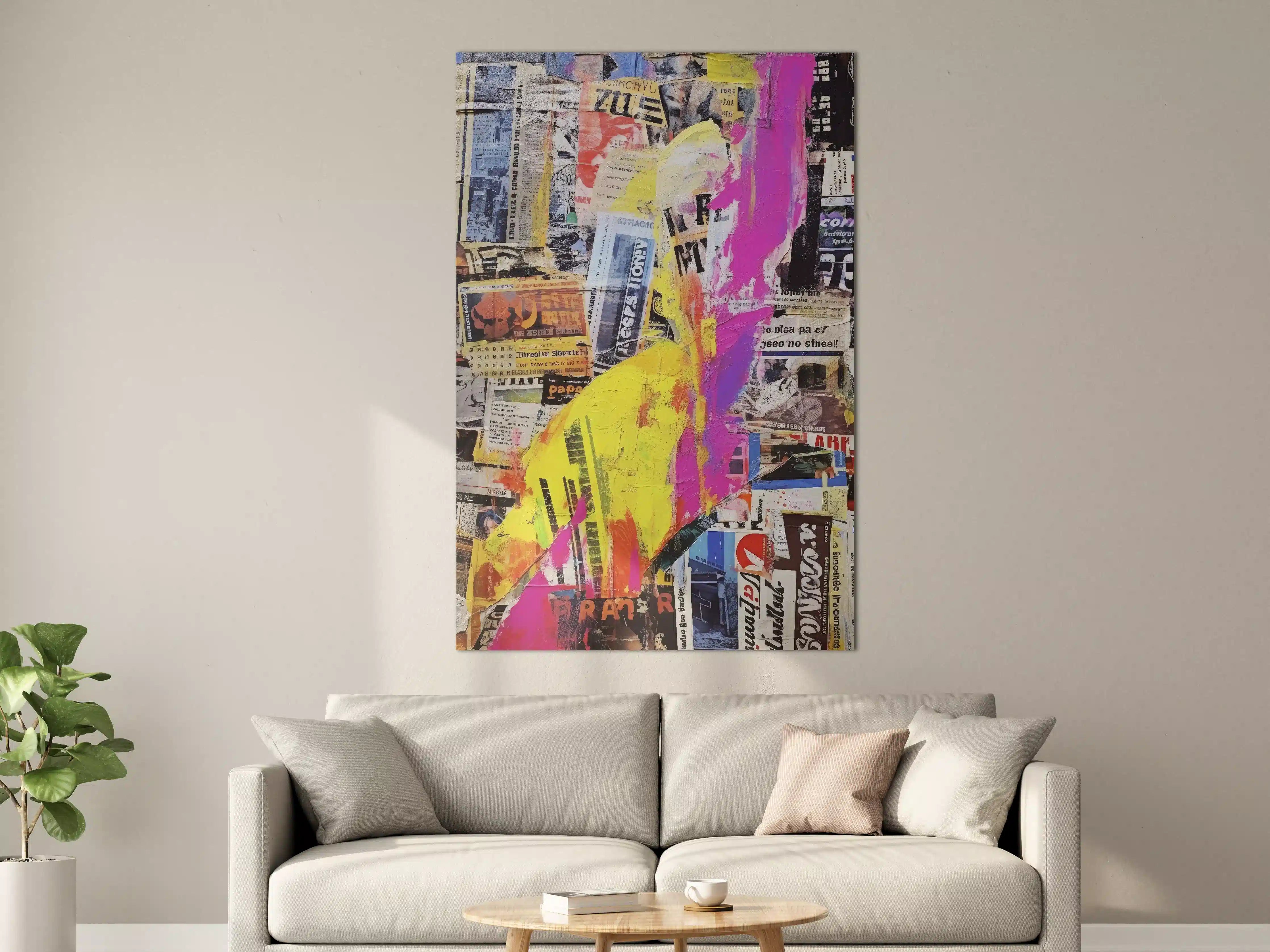 Große Wandbilder - Bunte Papier-Collage Kunst