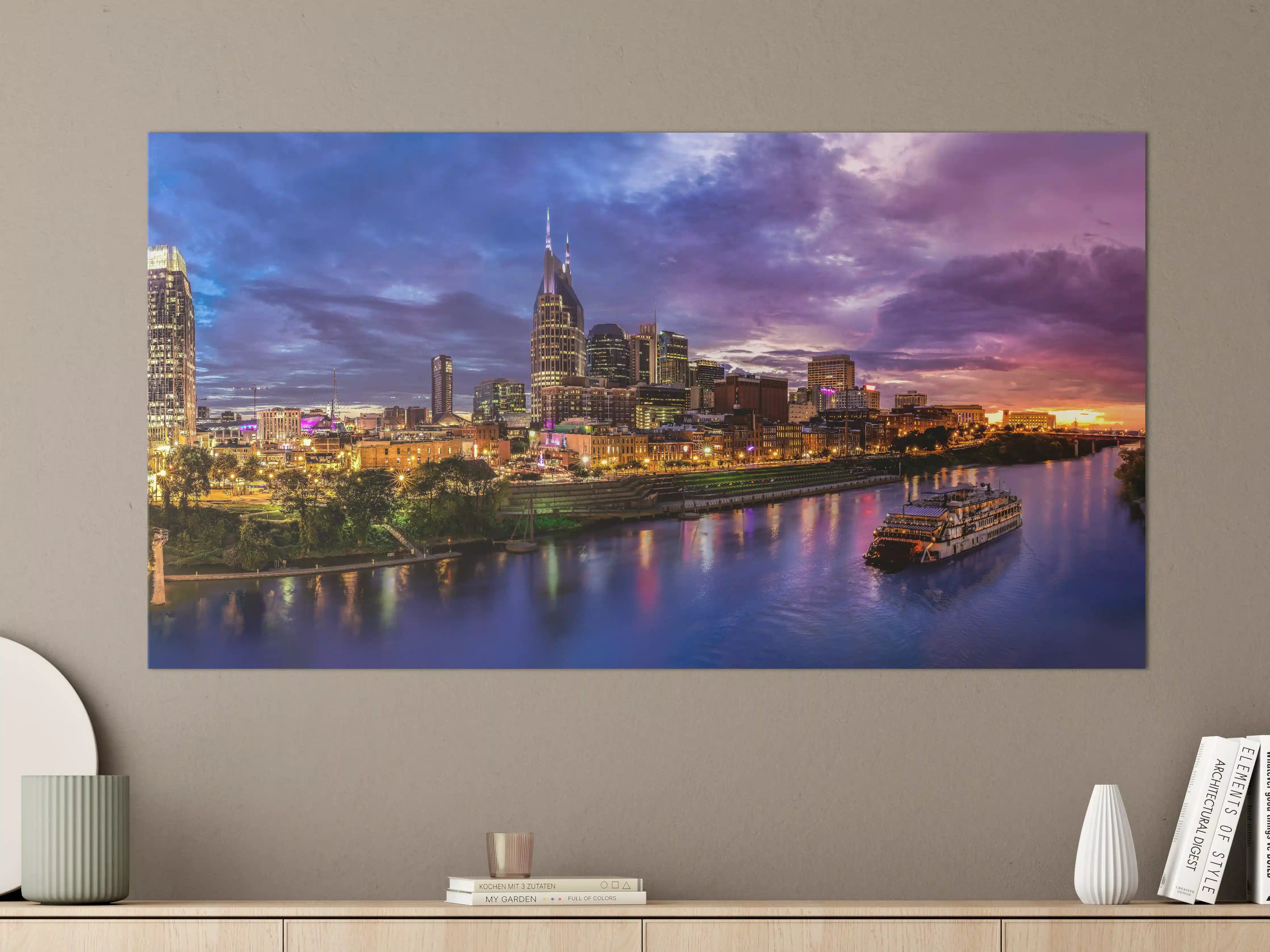 Große Wandbilder - Bunte Skyline von Nashville