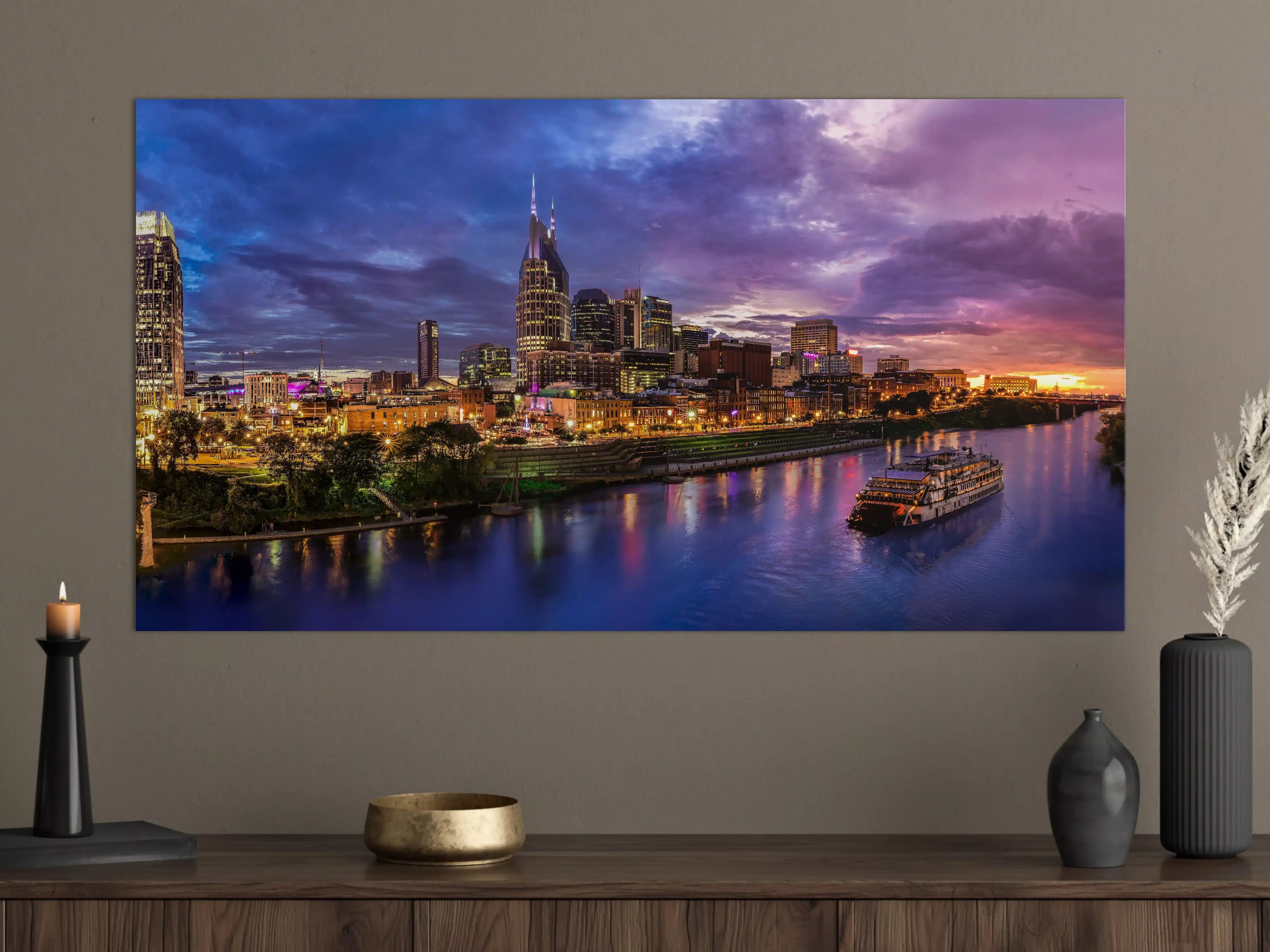 Große Wandbilder - Bunte Skyline von Nashville