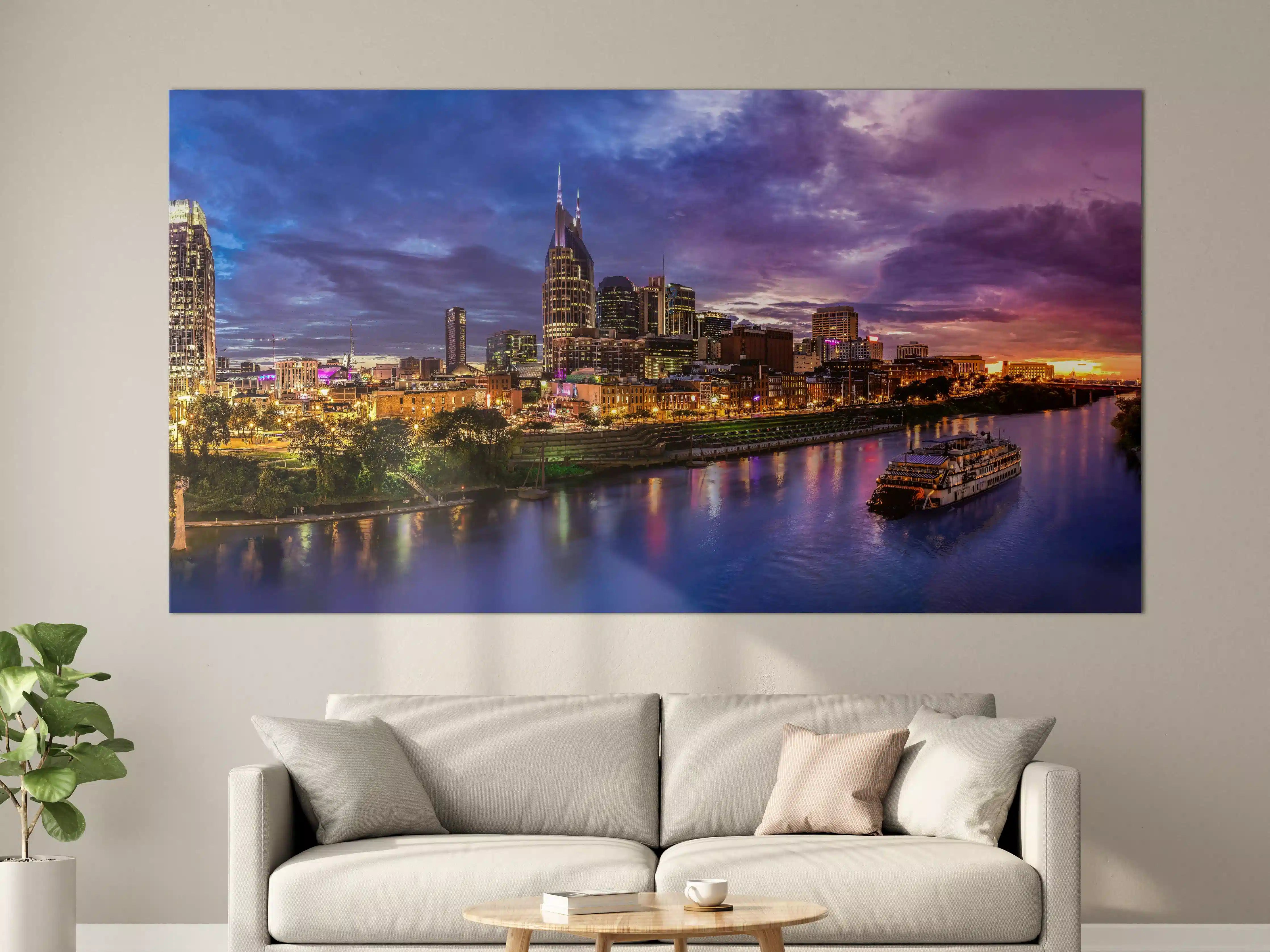 Große Wandbilder - Bunte Skyline von Nashville
