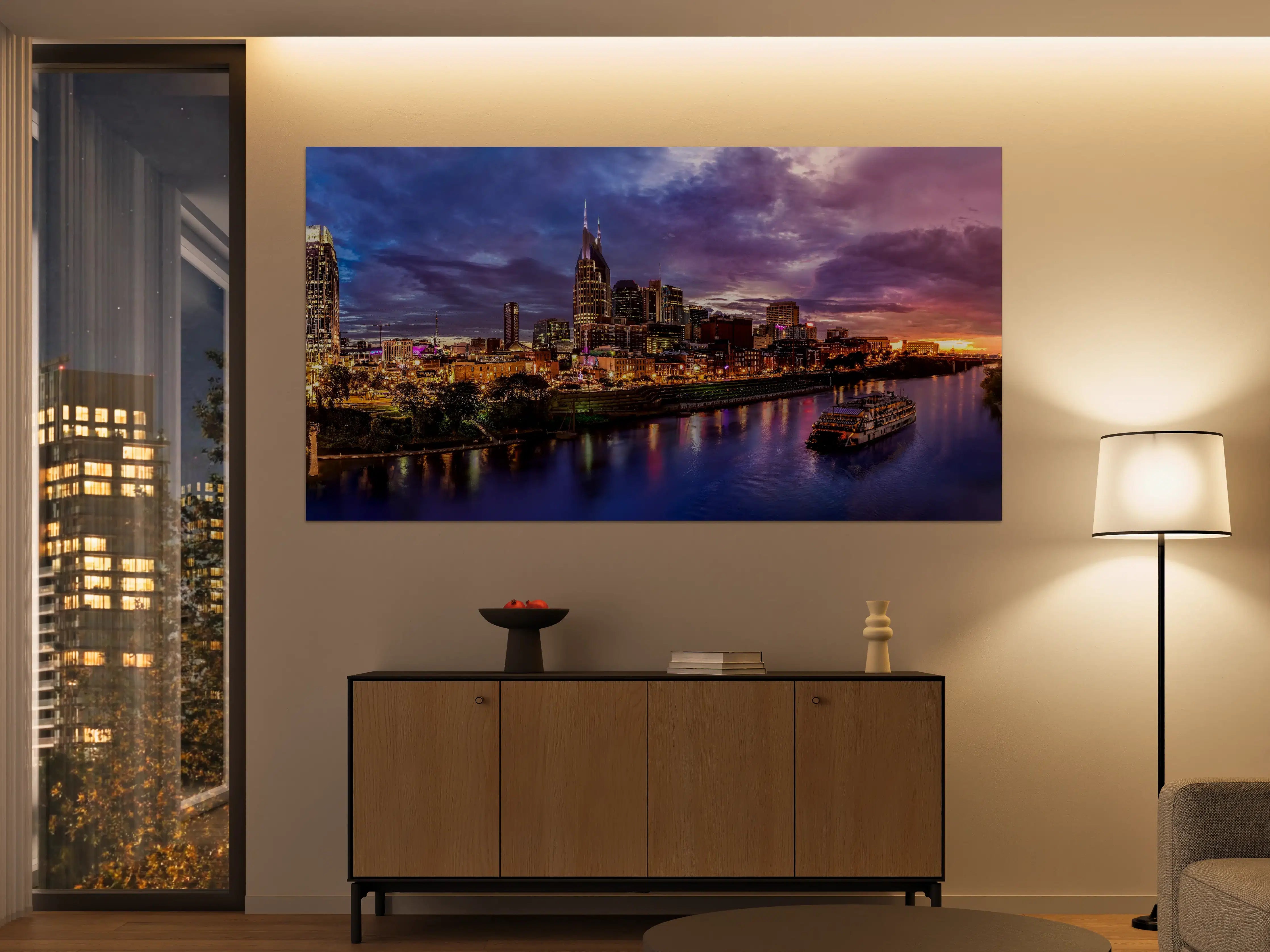 Große Wandbilder - Bunte Skyline von Nashville