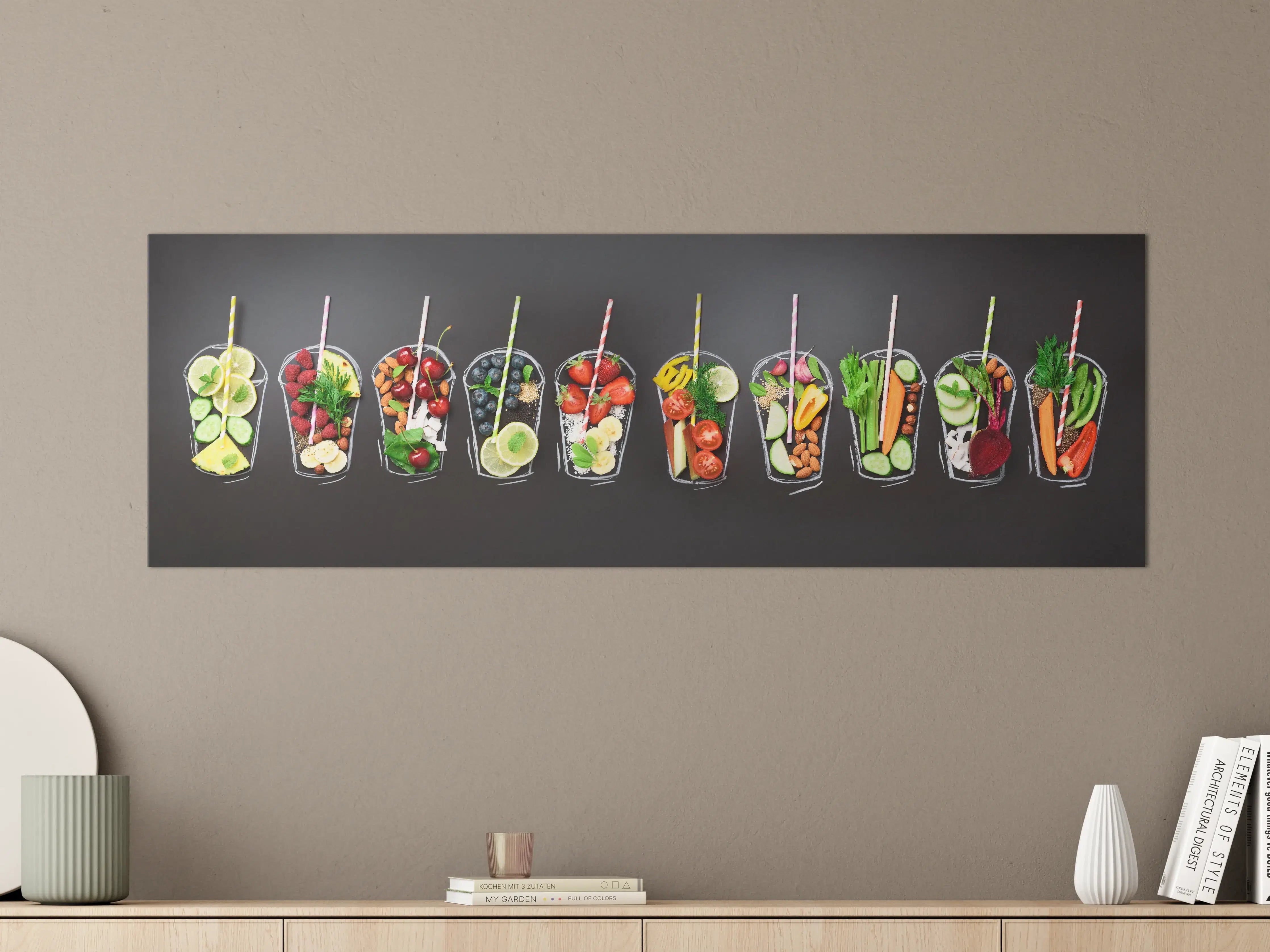 Große Wandbilder - Bunte Smoothie Zutaten Mix