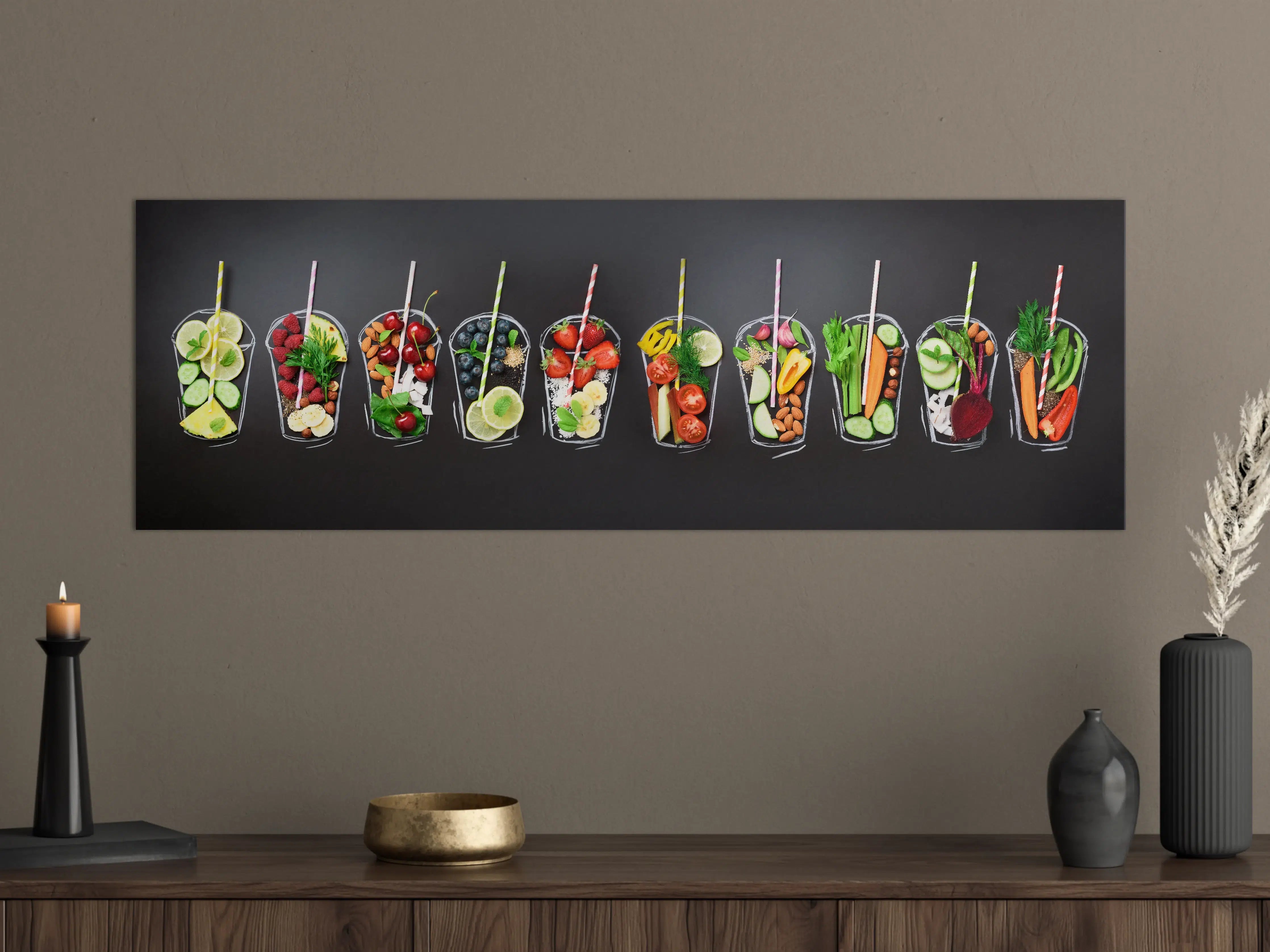 Große Wandbilder - Bunte Smoothie Zutaten Mix