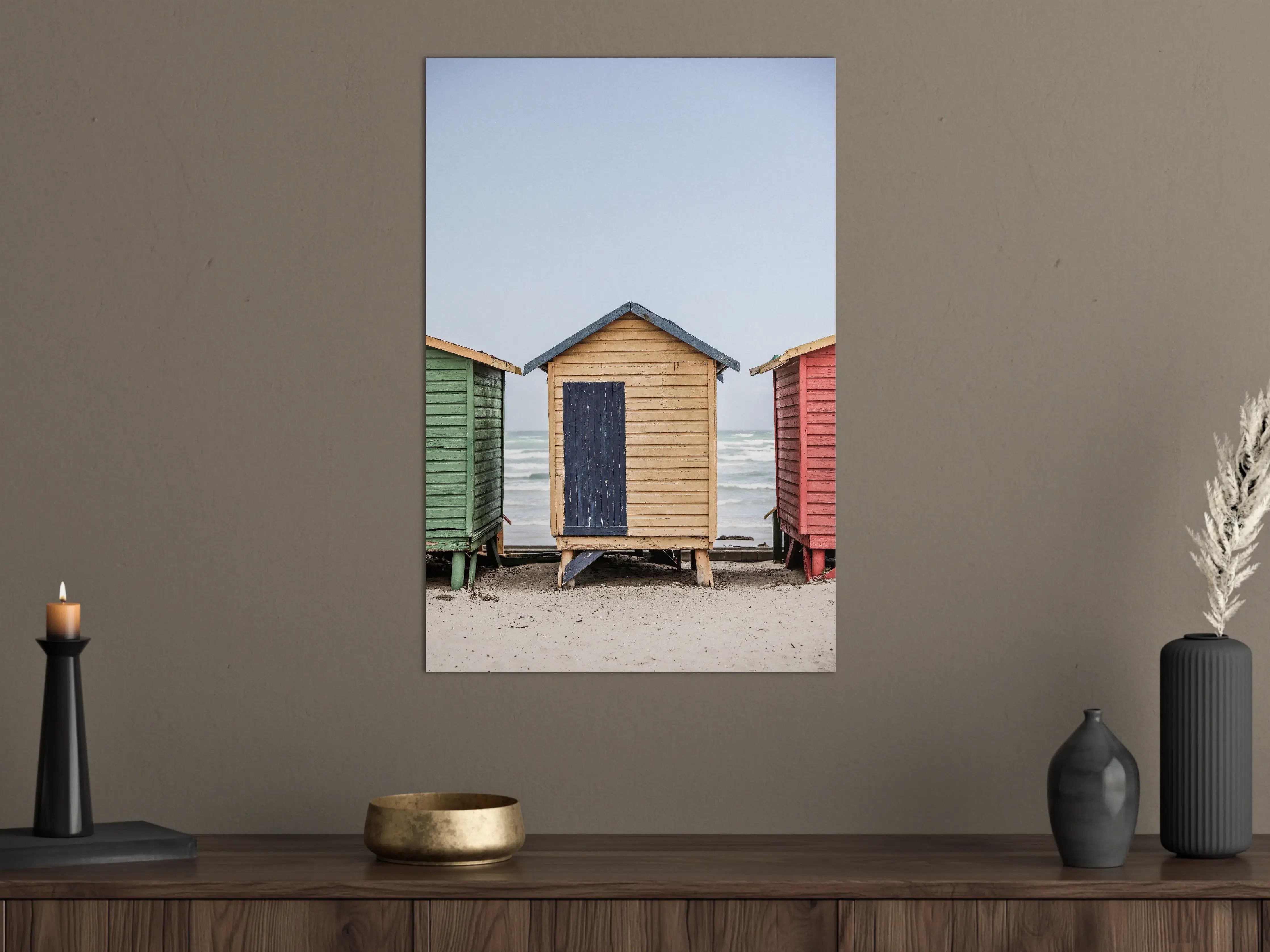 Große Wandbilder - Bunte Strandhaus-Trio