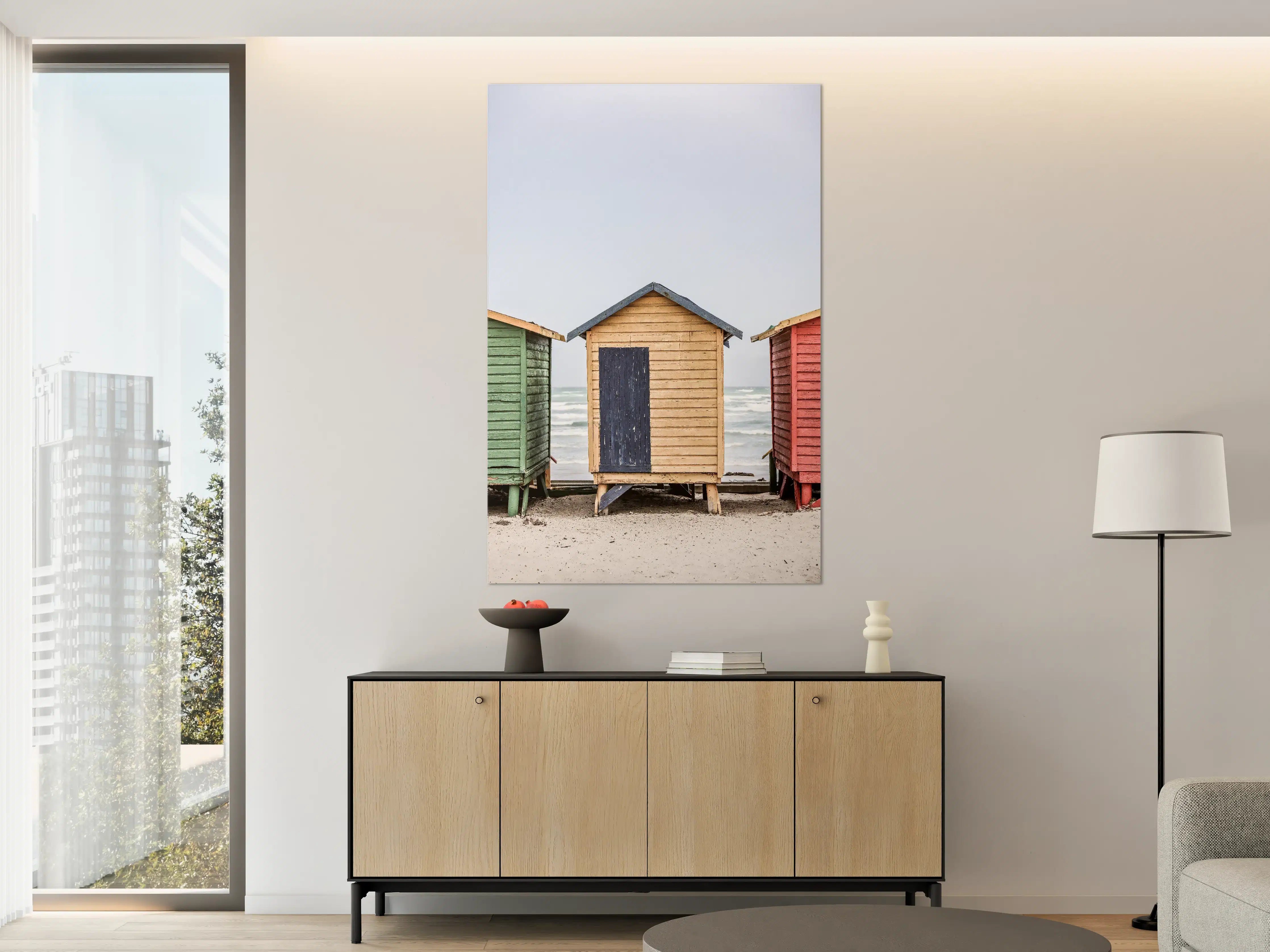 Große Wandbilder - Bunte Strandhaus-Trio
