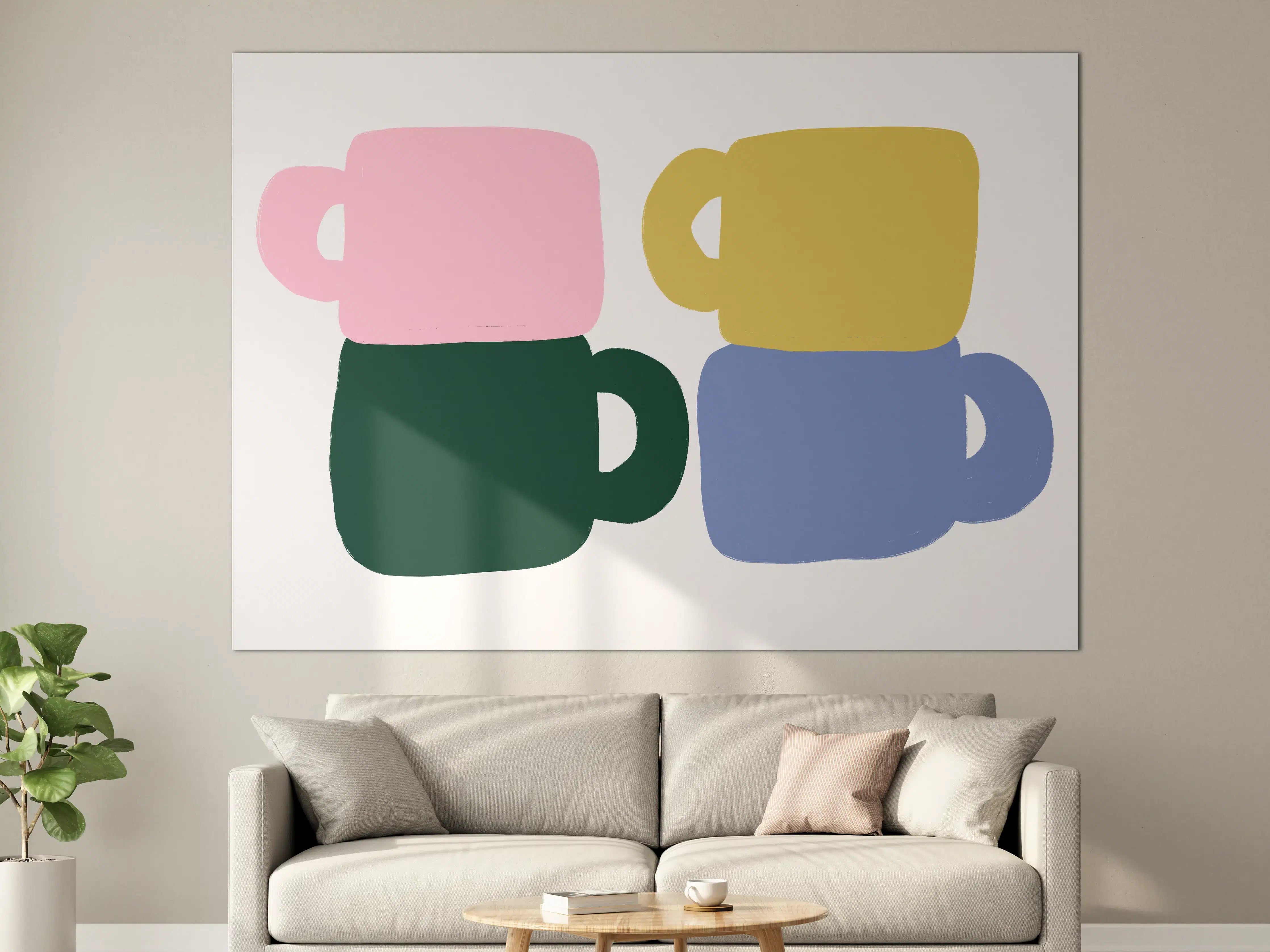 Große Wandbilder - Bunte Tassen Kunst
