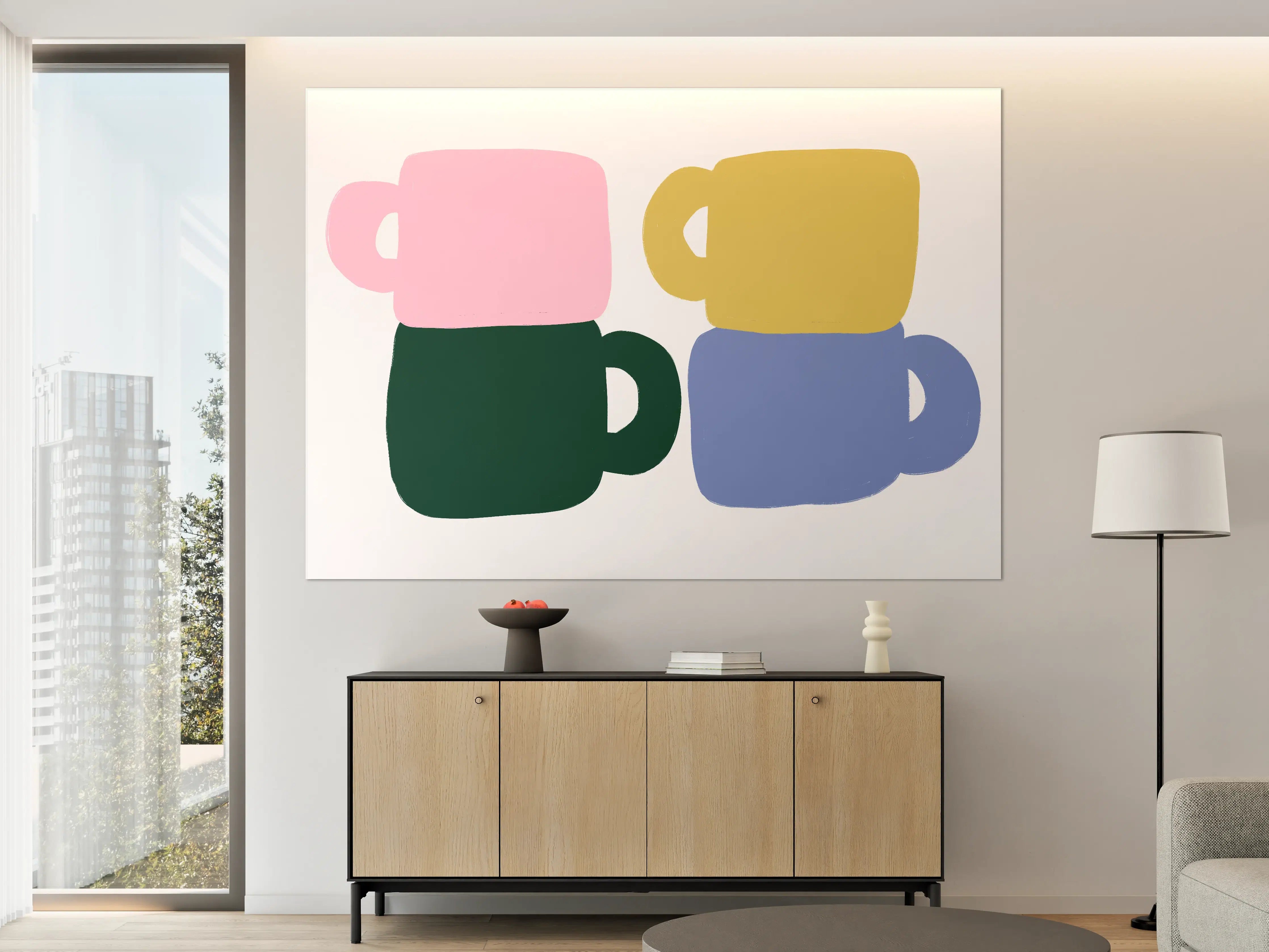 Große Wandbilder - Bunte Tassen Kunst