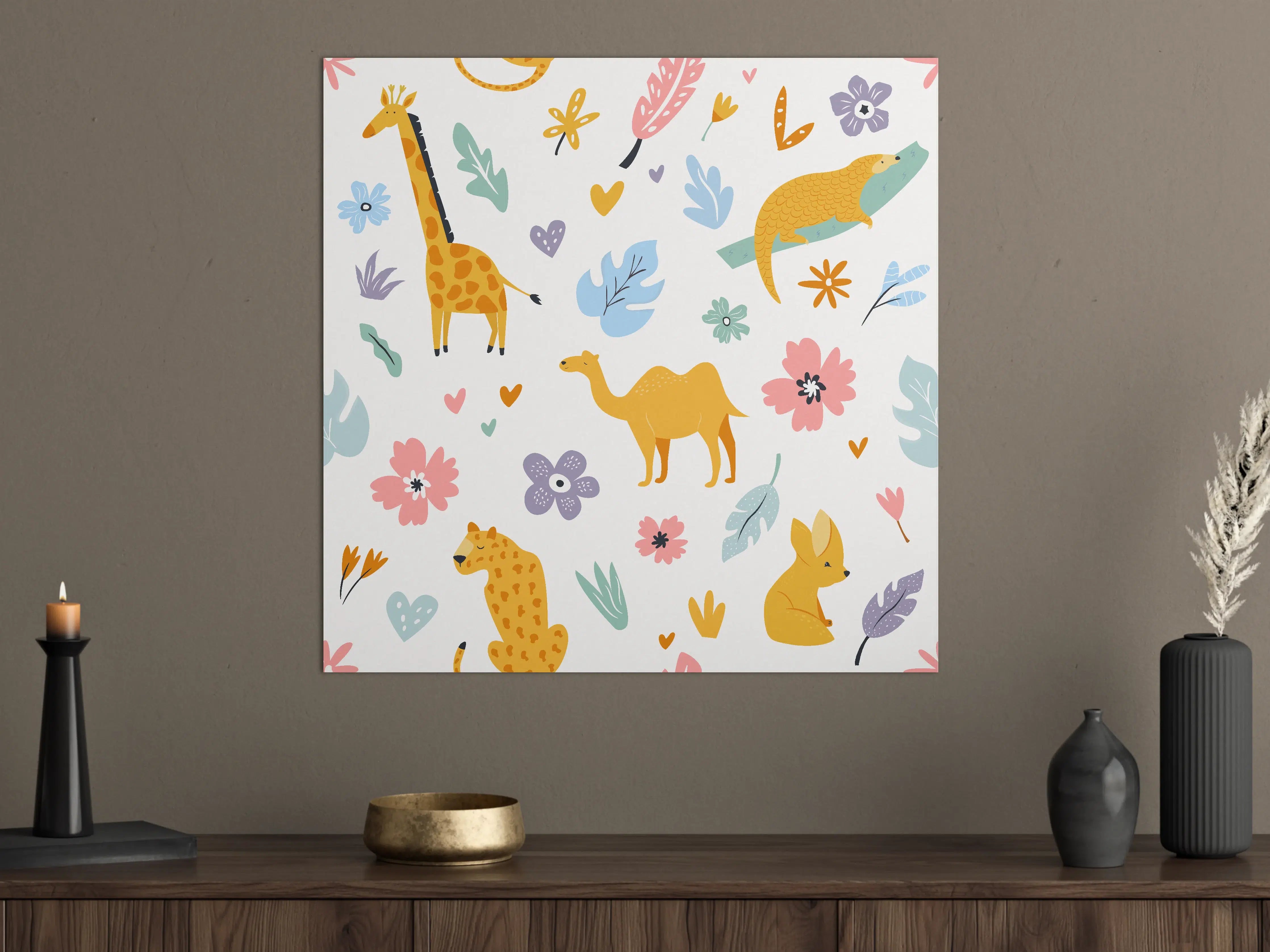 Große Wandbilder - Bunte Tiermotive Kinderillustration